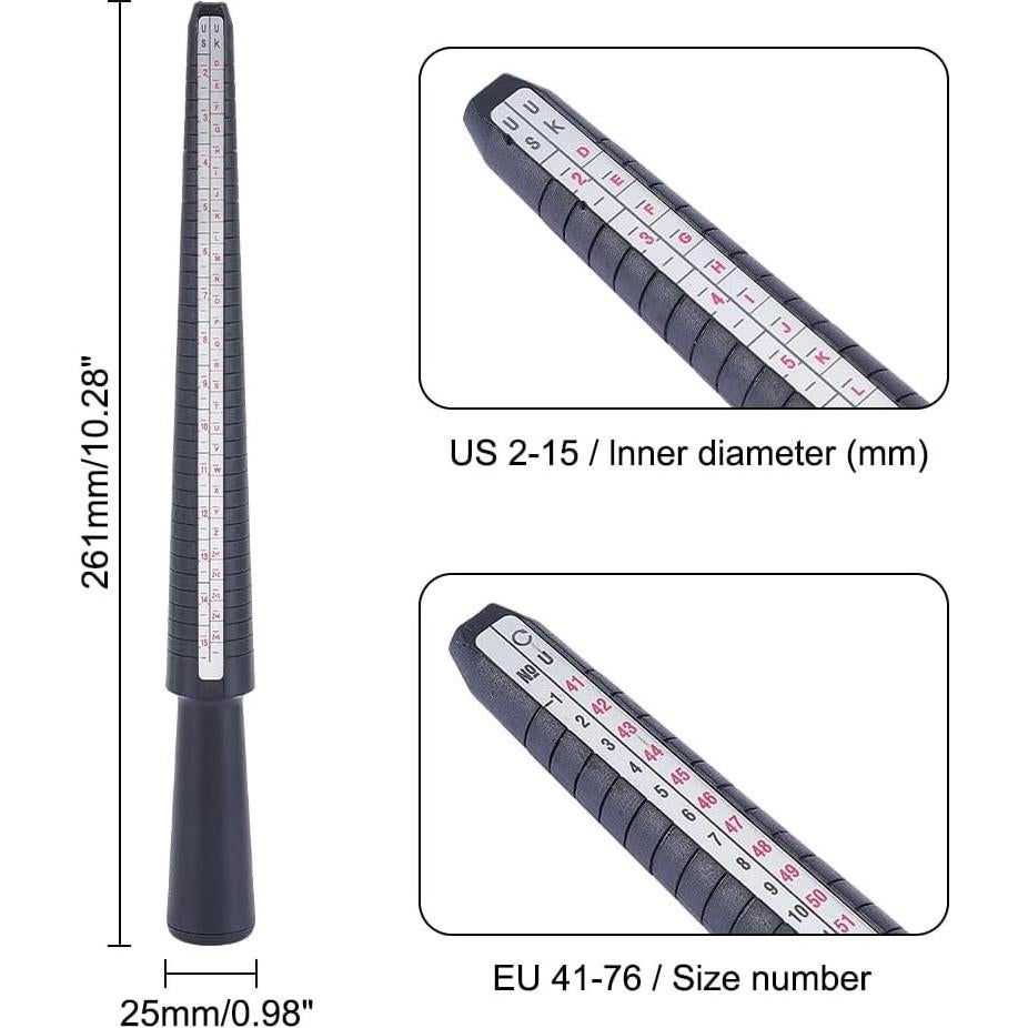 Herramienta de Medición de Tamaño de Anillo UNICRAFTALE 26cm
