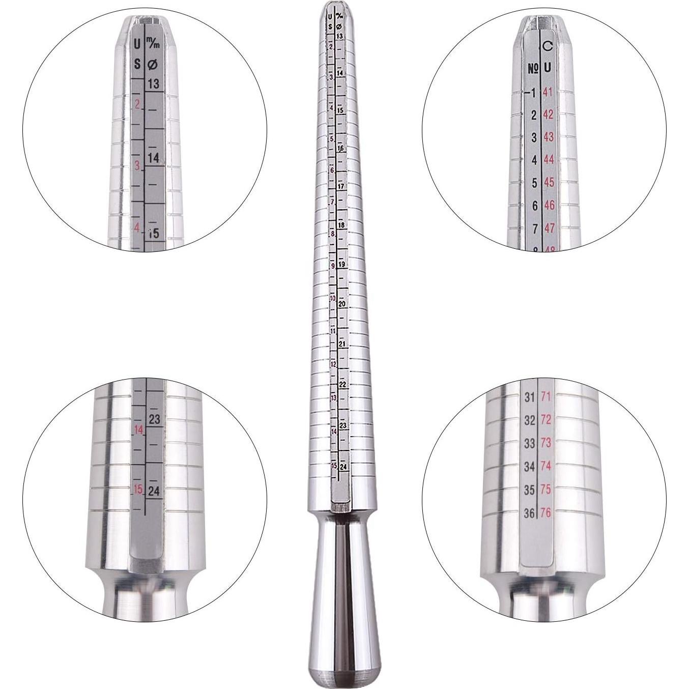 Juego de Medidores de Anillos KUUQA con Martillo y Paños