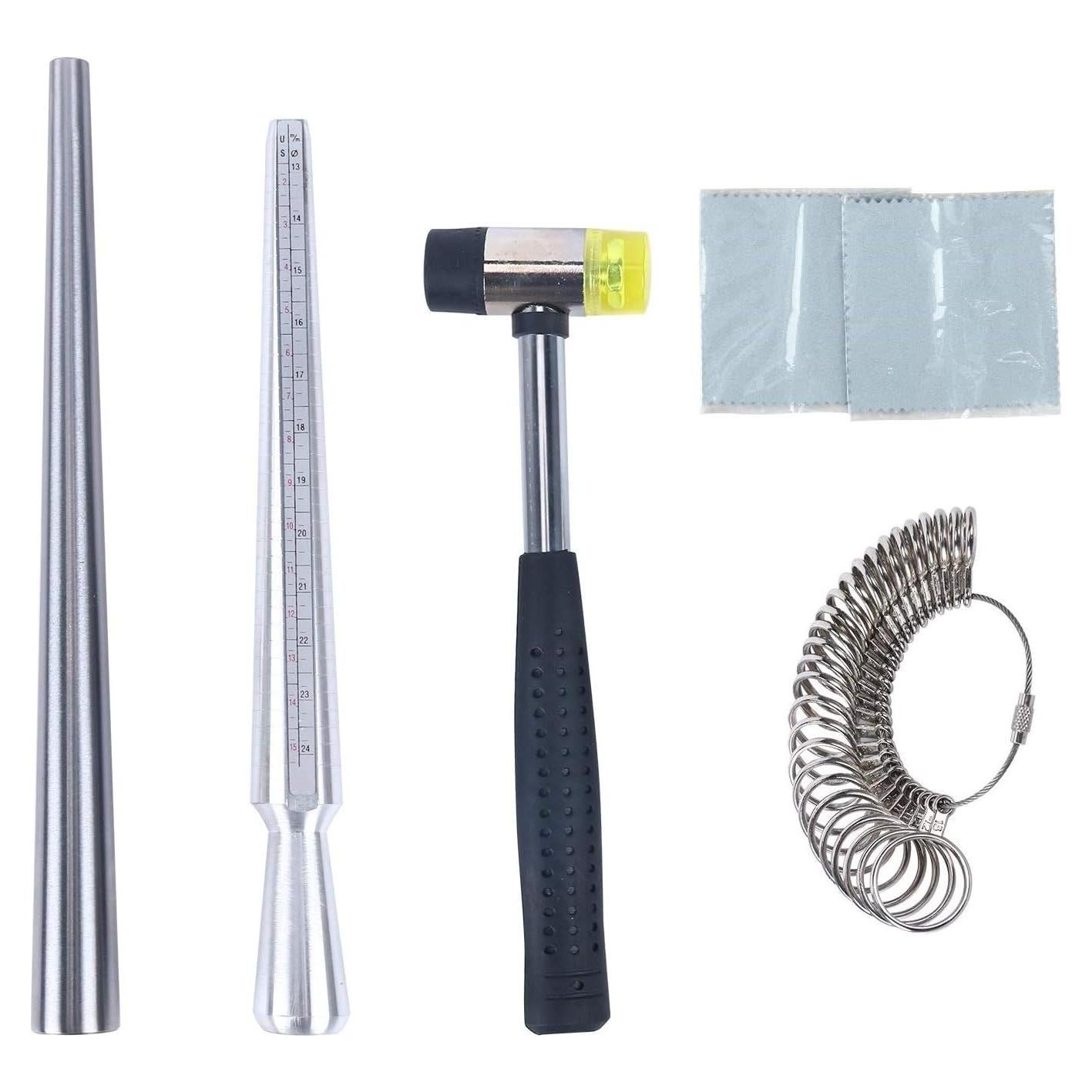 Juego de herramientas para joyería - Mandril, Martillo y Medidores