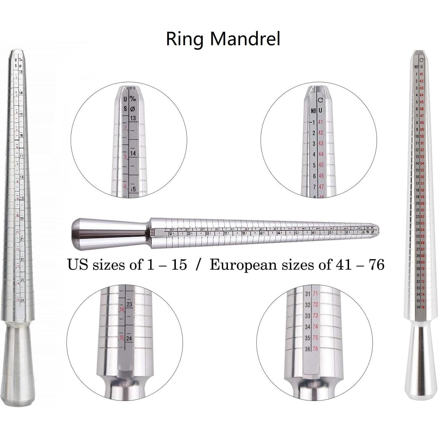 Juego de herramientas para joyería - Mandril, Martillo y Medidores