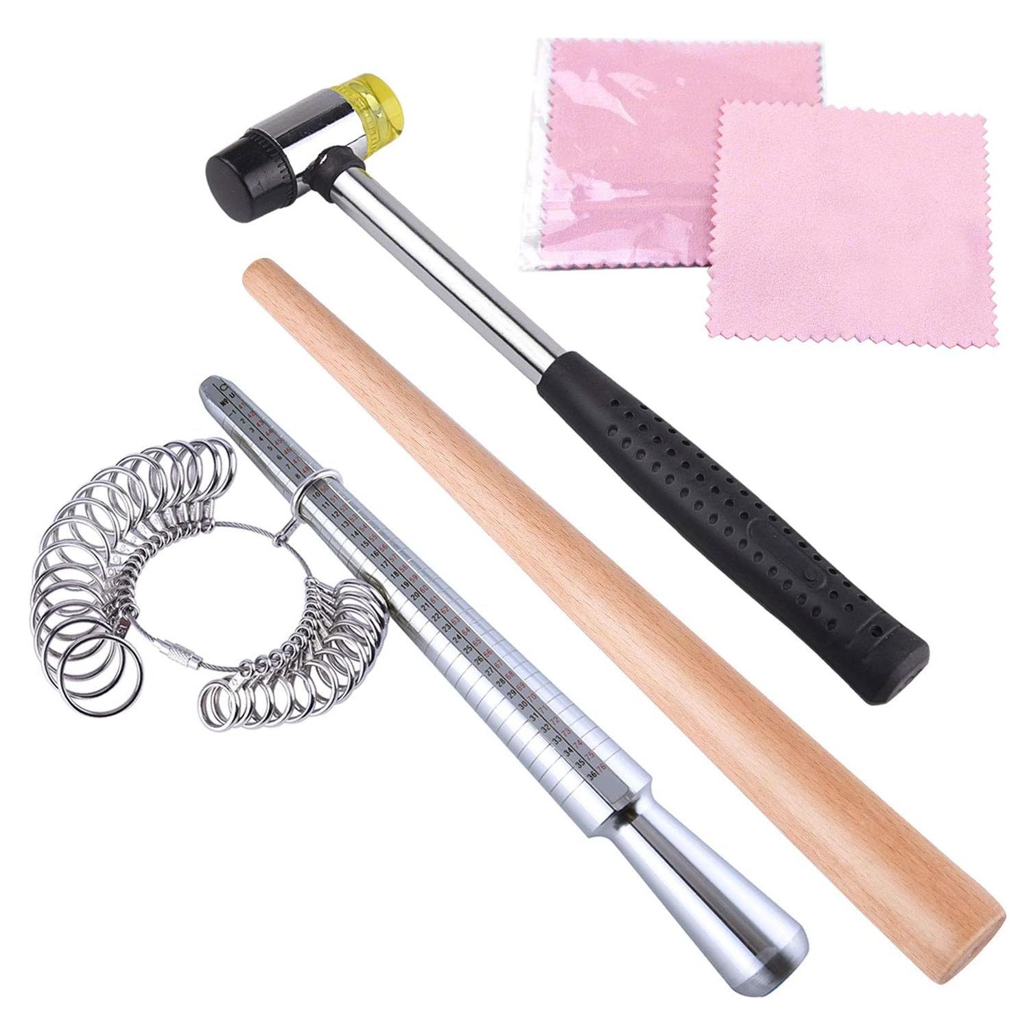 Kit de Fabricación de Joyería KUUQA con Mandril y Martillo