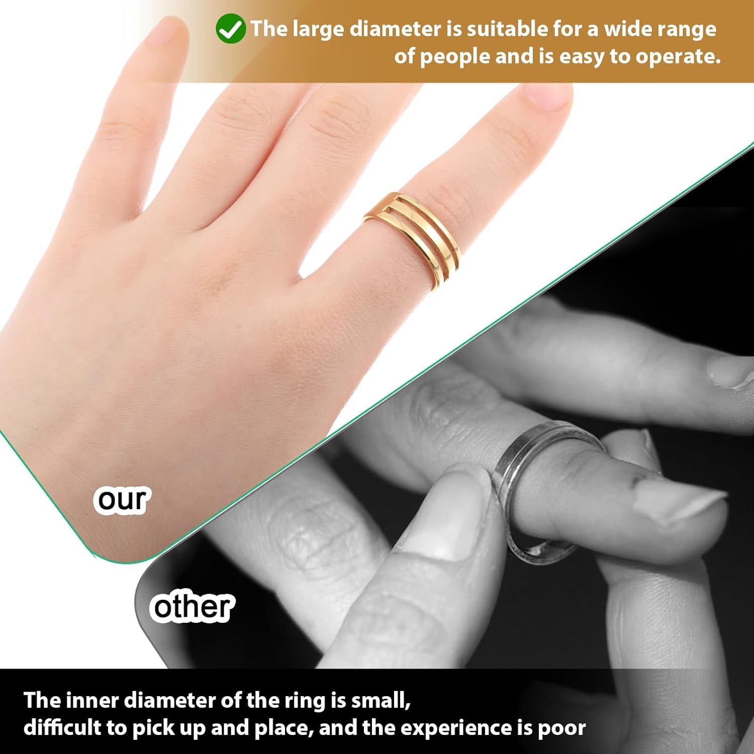 4 Abridores de Anillos de Salto Acero Inoxidable Oro y Plata