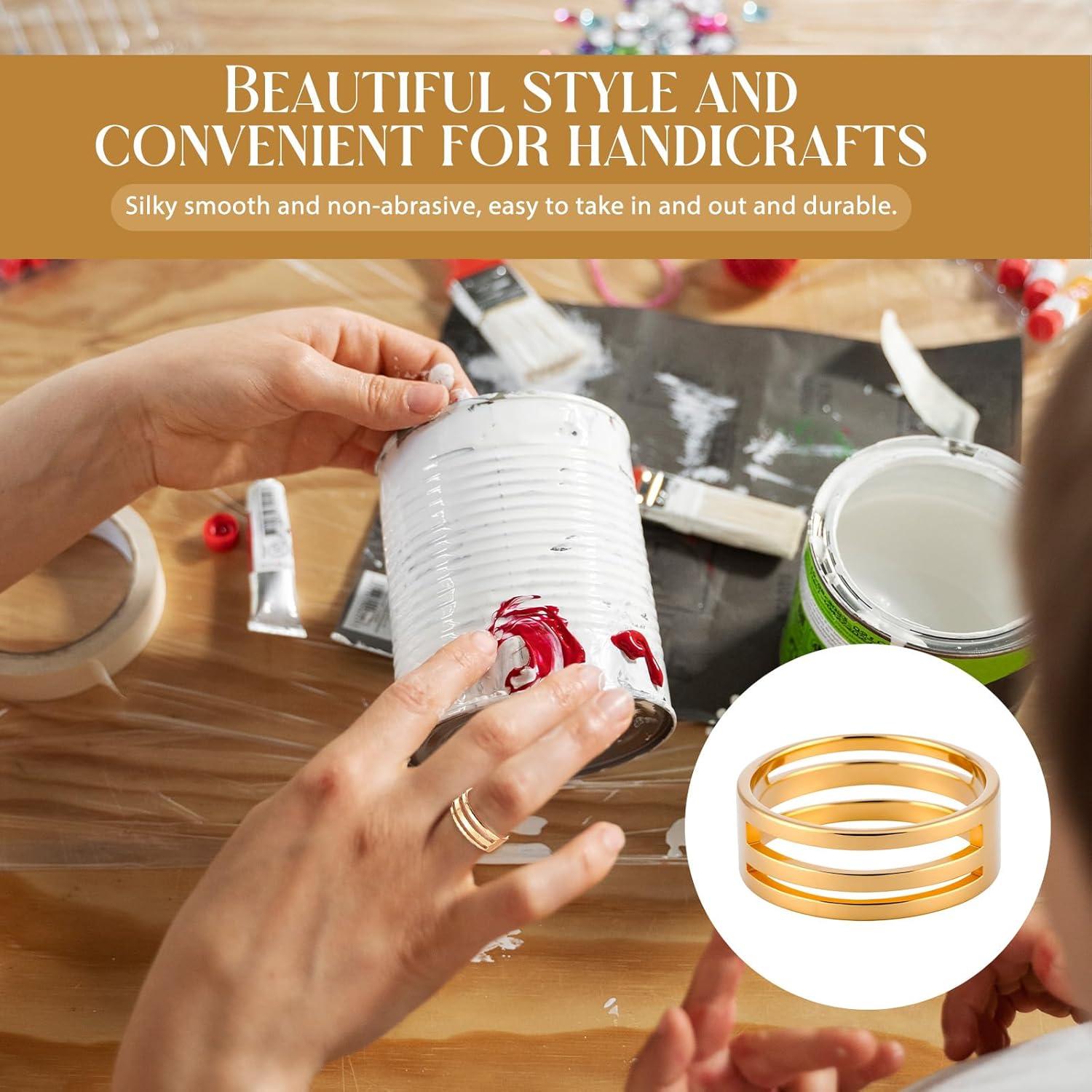 4 Abridores de Anillos de Salto Acero Inoxidable Oro y Plata