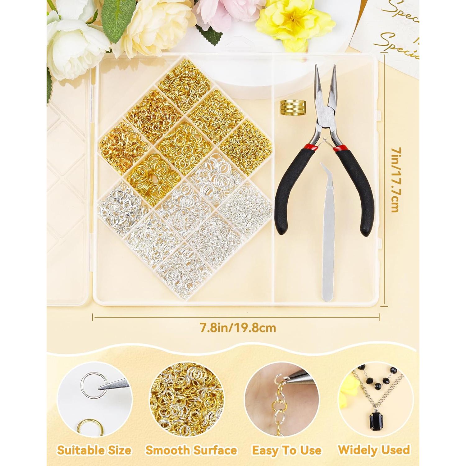 Kit de Anillas de Salto FIVEIZERO 2400PCS Oro Plata Joyas