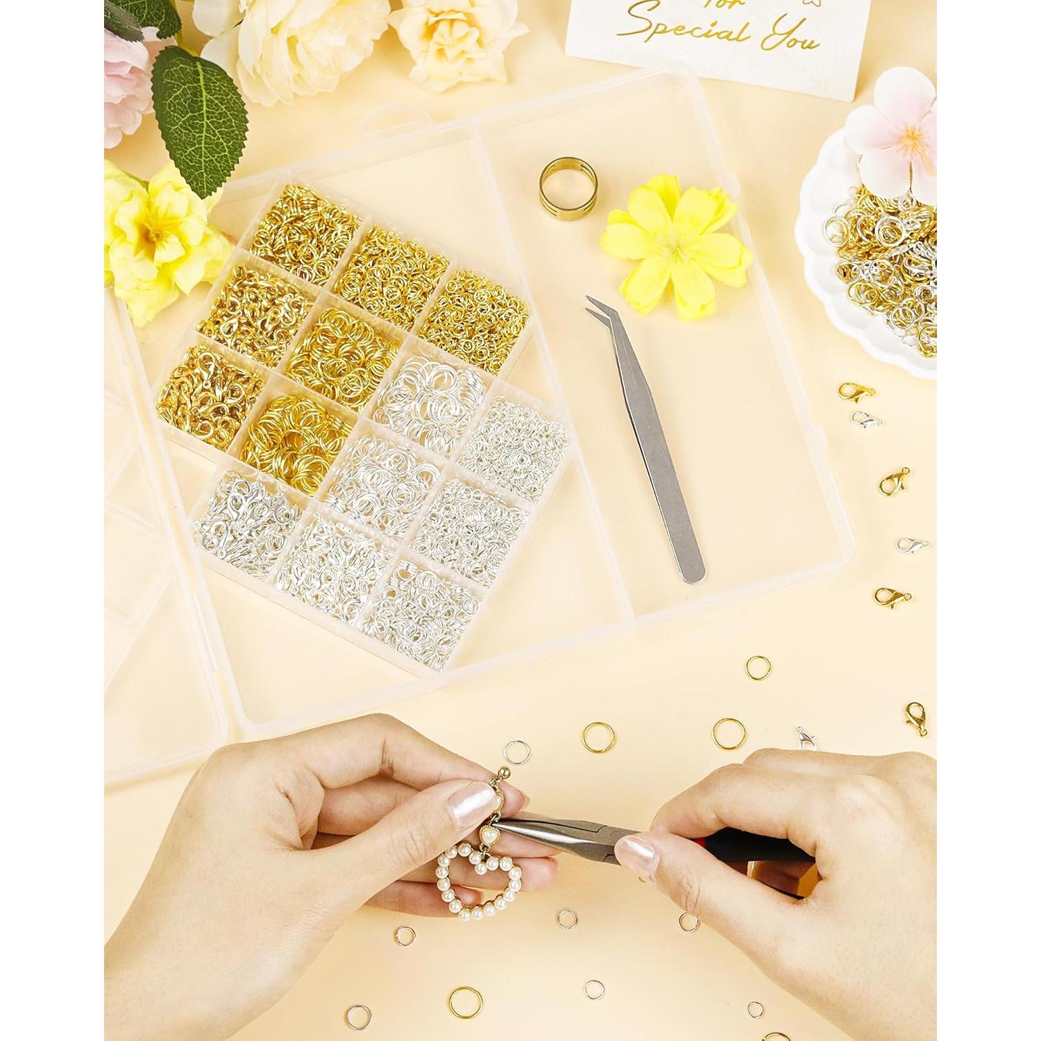 Kit de Anillas de Salto FIVEIZERO 2400PCS Oro Plata Joyas