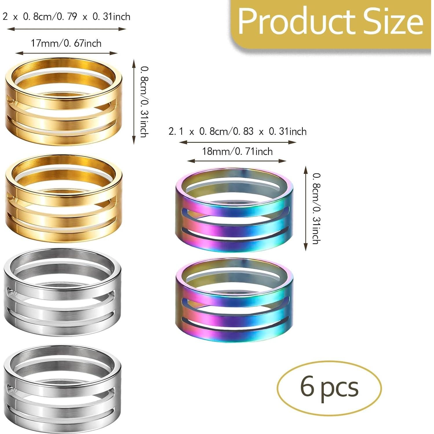 6 Piezas Abridor de Anillos de Salto Tyqour Acero Inoxidable