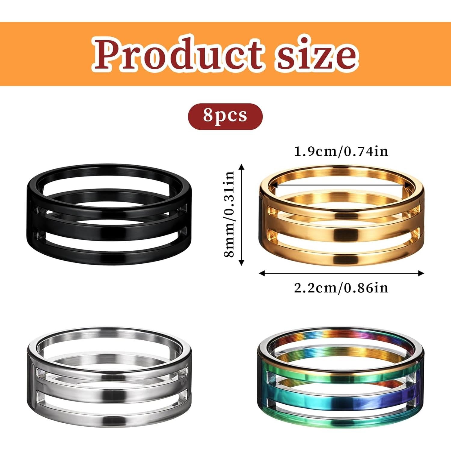 Set 8 Abridores de Anillos de Salto Jeffdad Acero Inoxidable