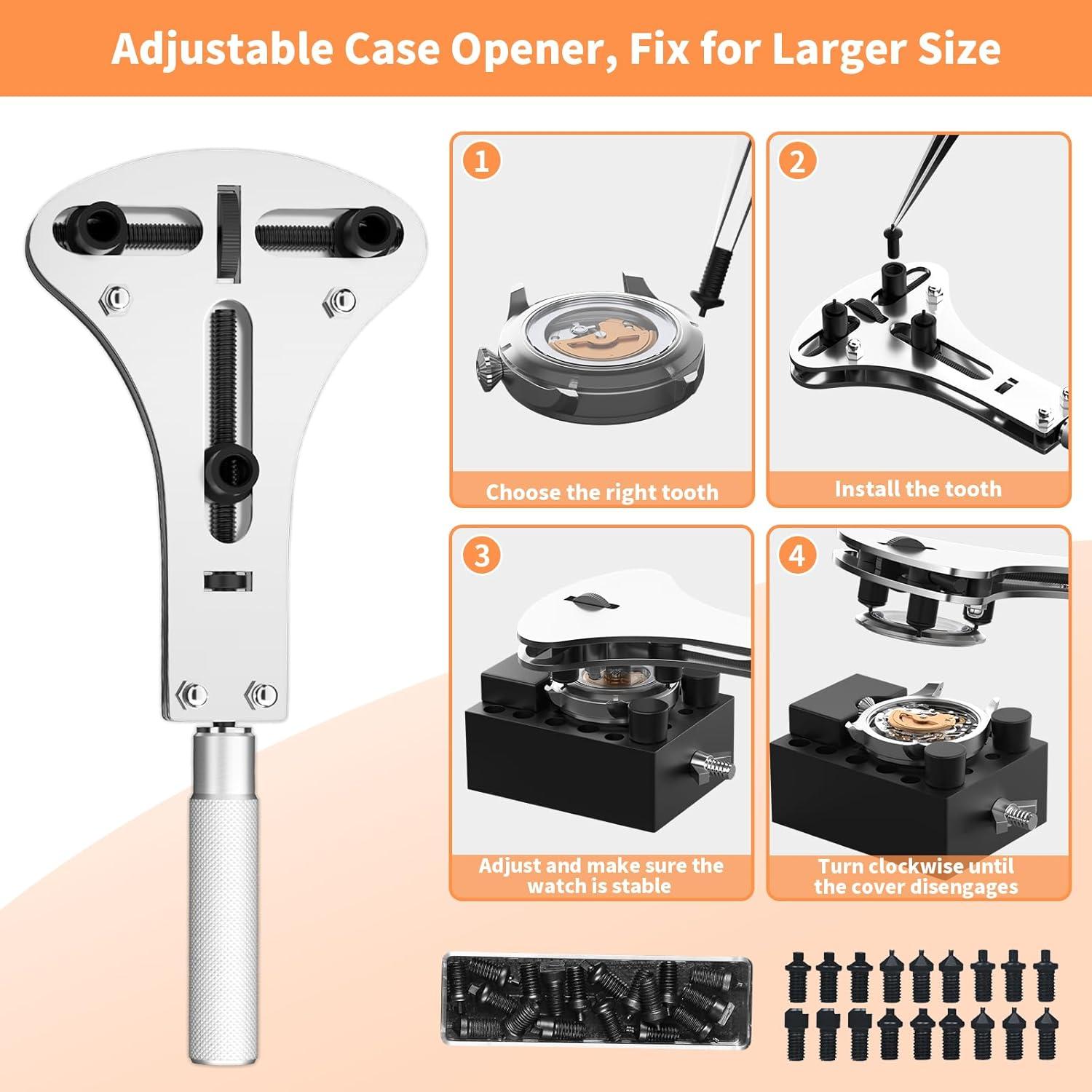 Kit de Reparación de Reloj BYNIIUR 155 Piezas con Estuche