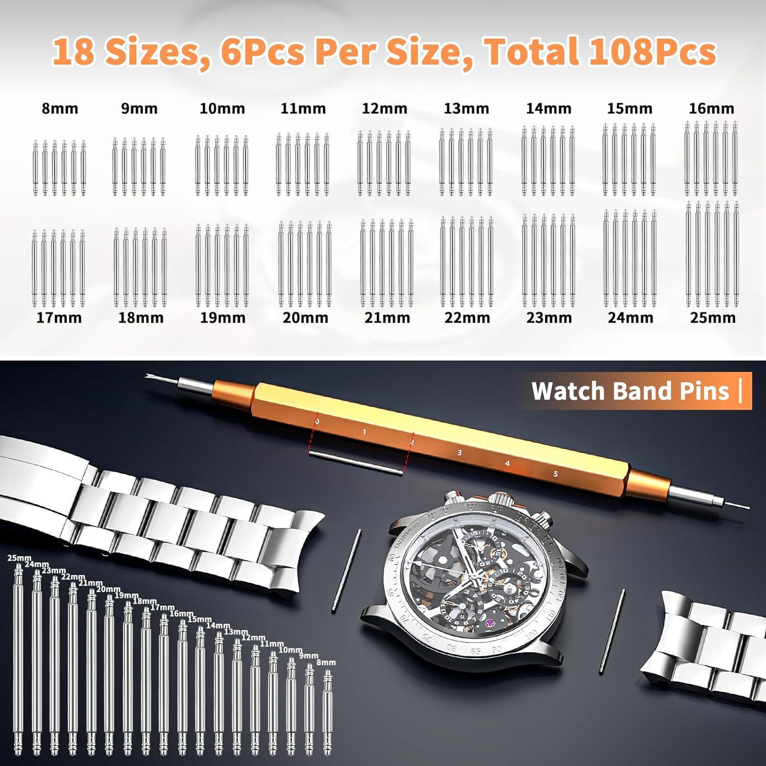 Kit de Reparación de Reloj BYNIIUR 155 Piezas con Estuche