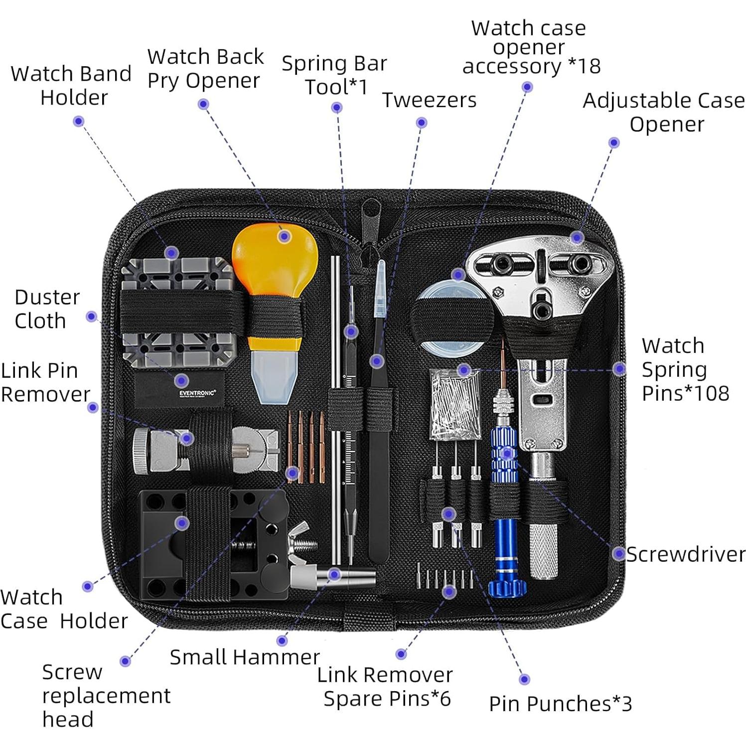 Kit de Reparación de Reloj Eventronic 142 Piezas Profesional