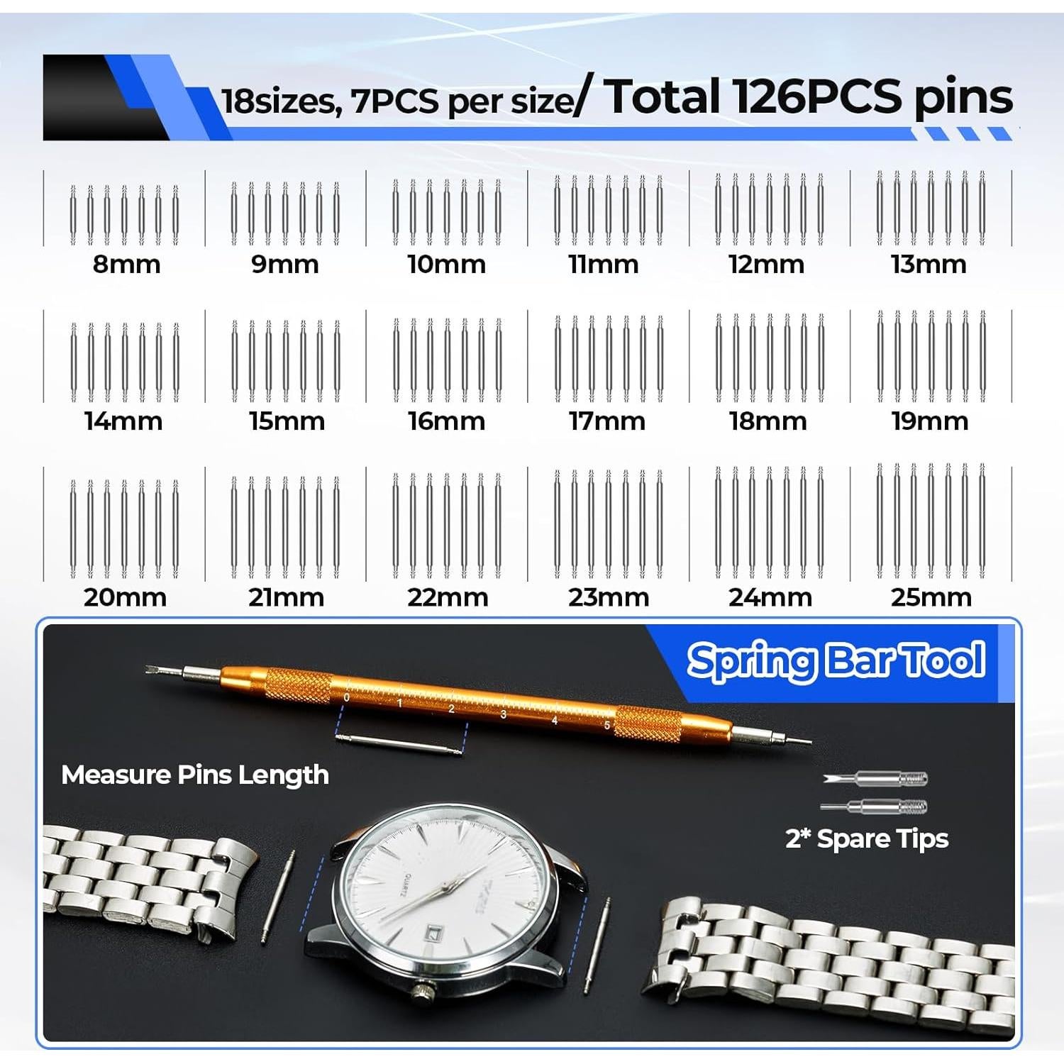 Kit de Reparación de Reloj Ohuhu 192 PCS Profesional con Bolsa