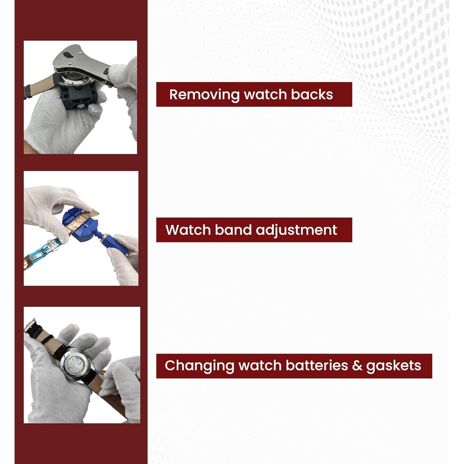 Kit de Reparación de Reloj Gadgetime 147 Piezas con Estuche