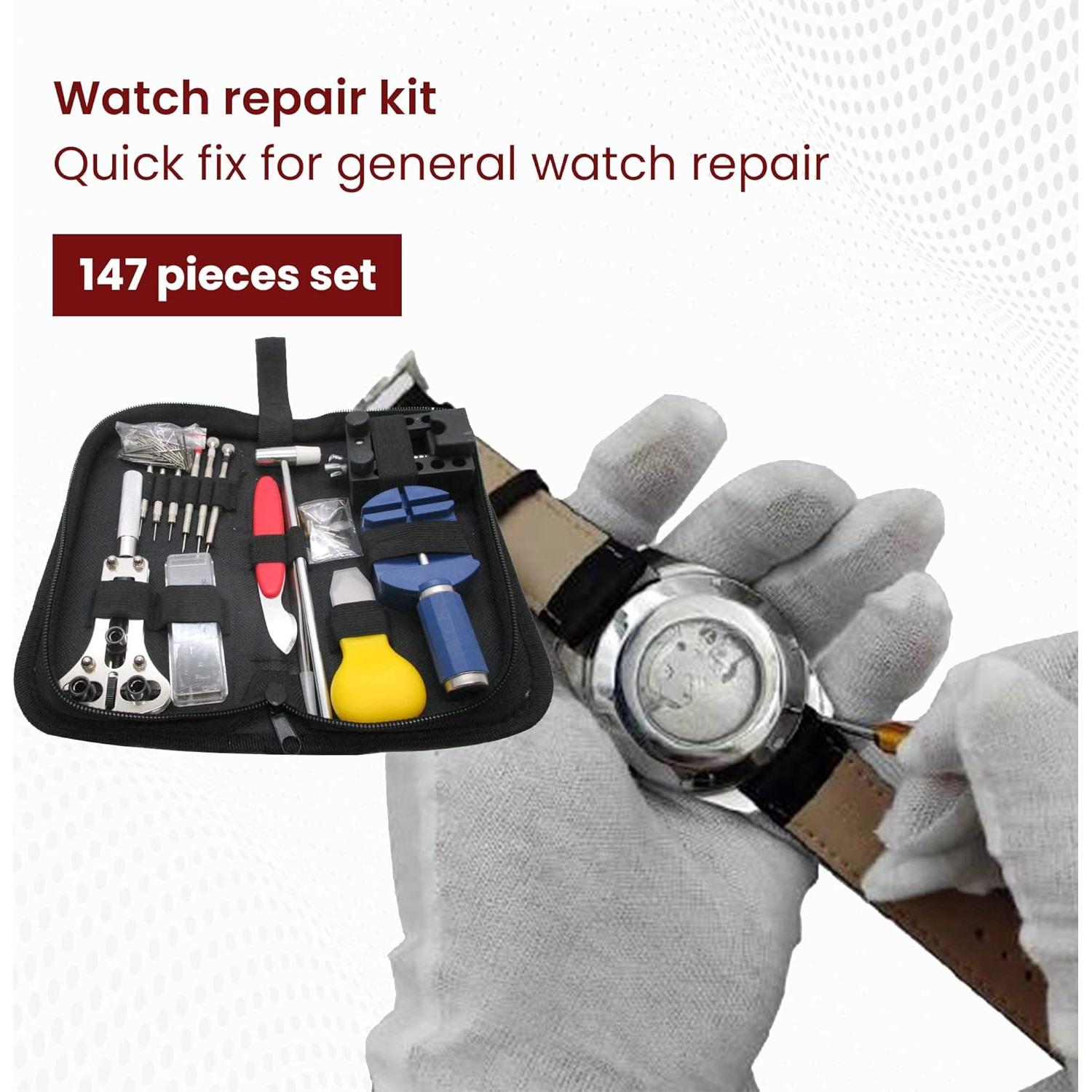 Kit de Reparación de Reloj Gadgetime 147 Piezas con Estuche