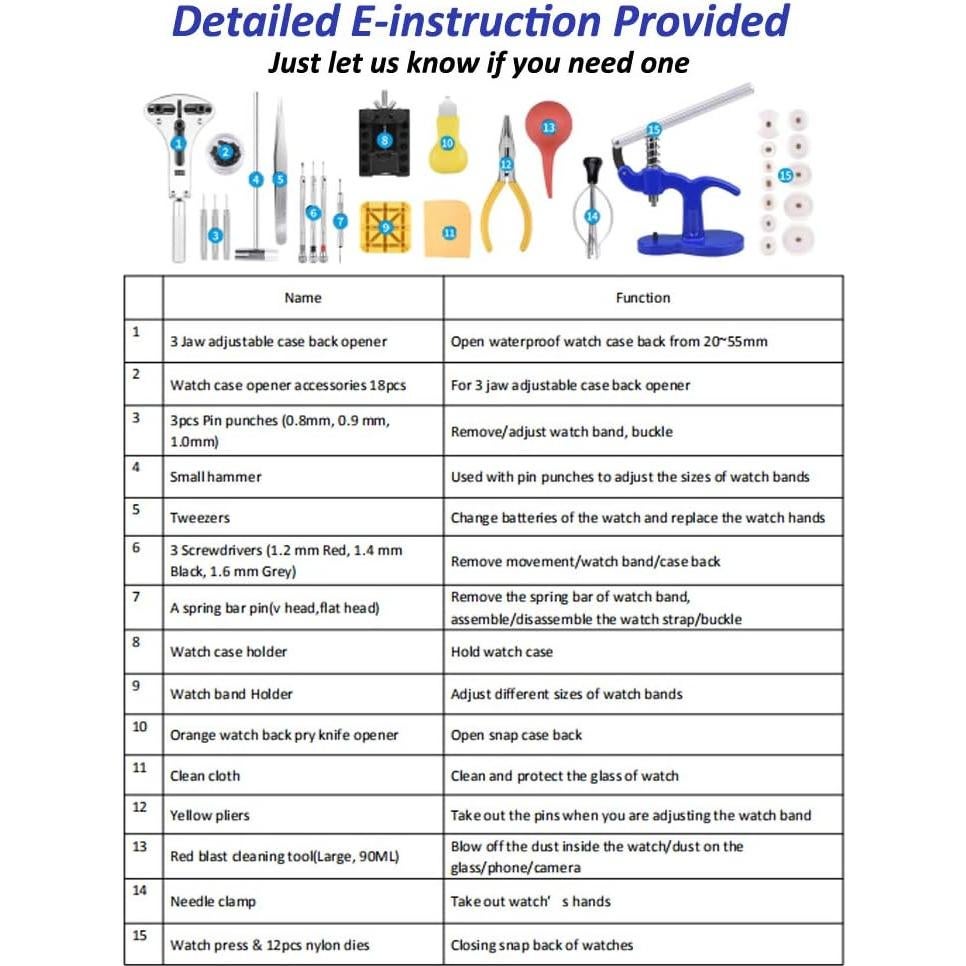 Kit de Herramientas para Reparación de Relojes Longruner 1.27kg