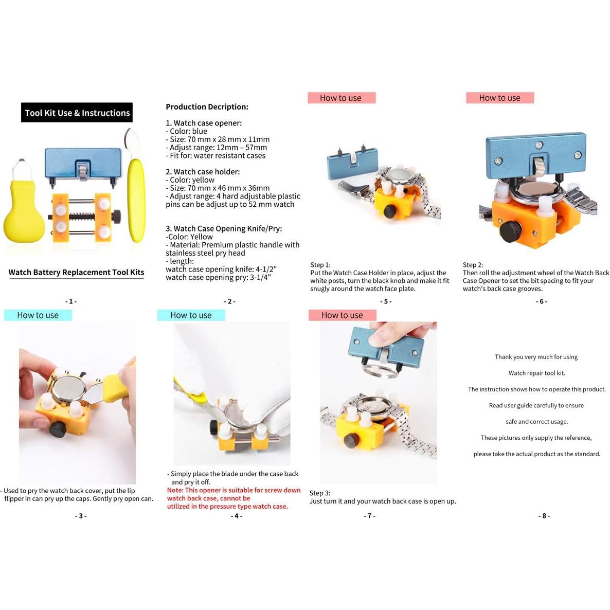 Kit de Herramientas para Reloj BYNIIUR - Reemplazo de Batería