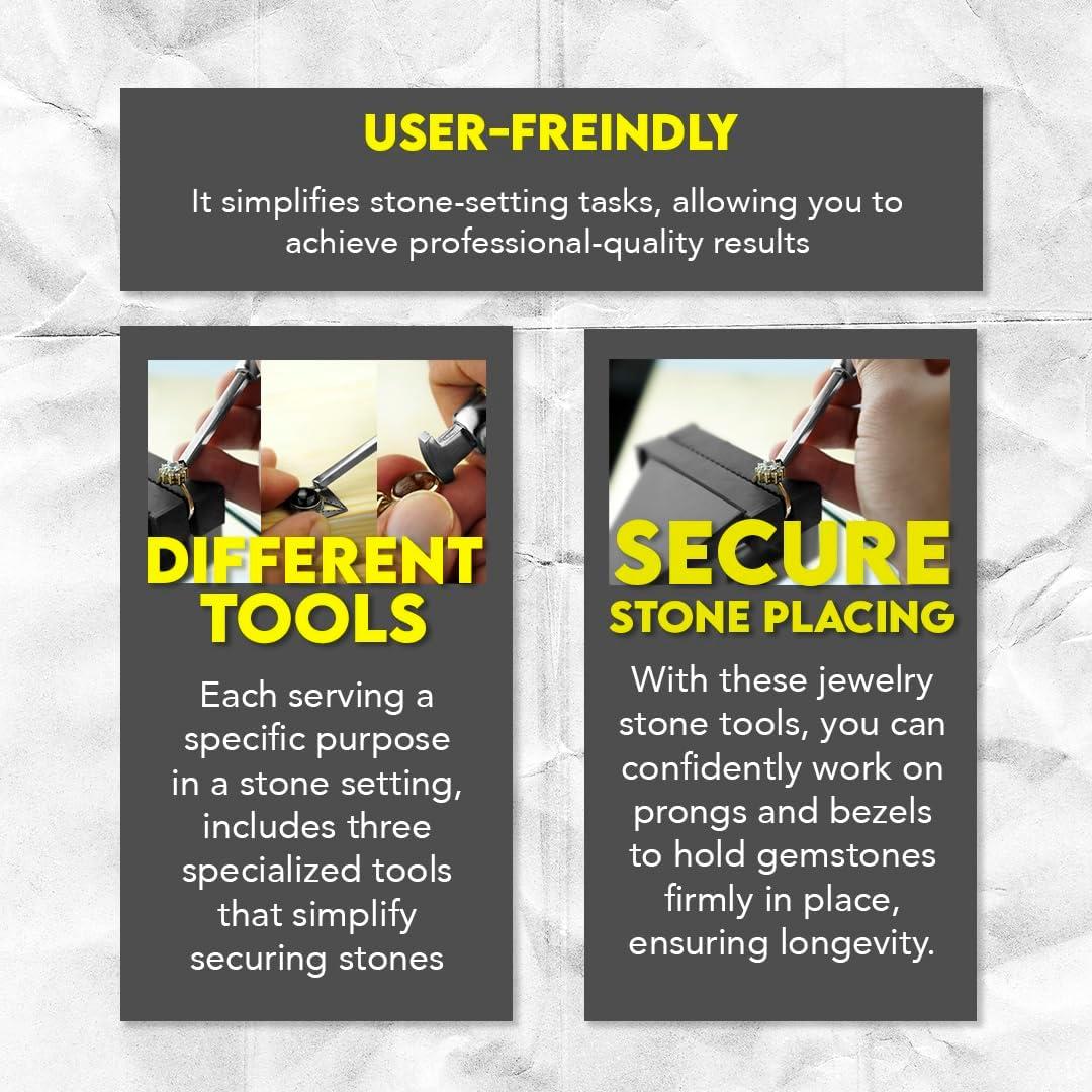 Conjunto de Ajuste de Piedras SE JT43 - 3 Herramientas de Joyería