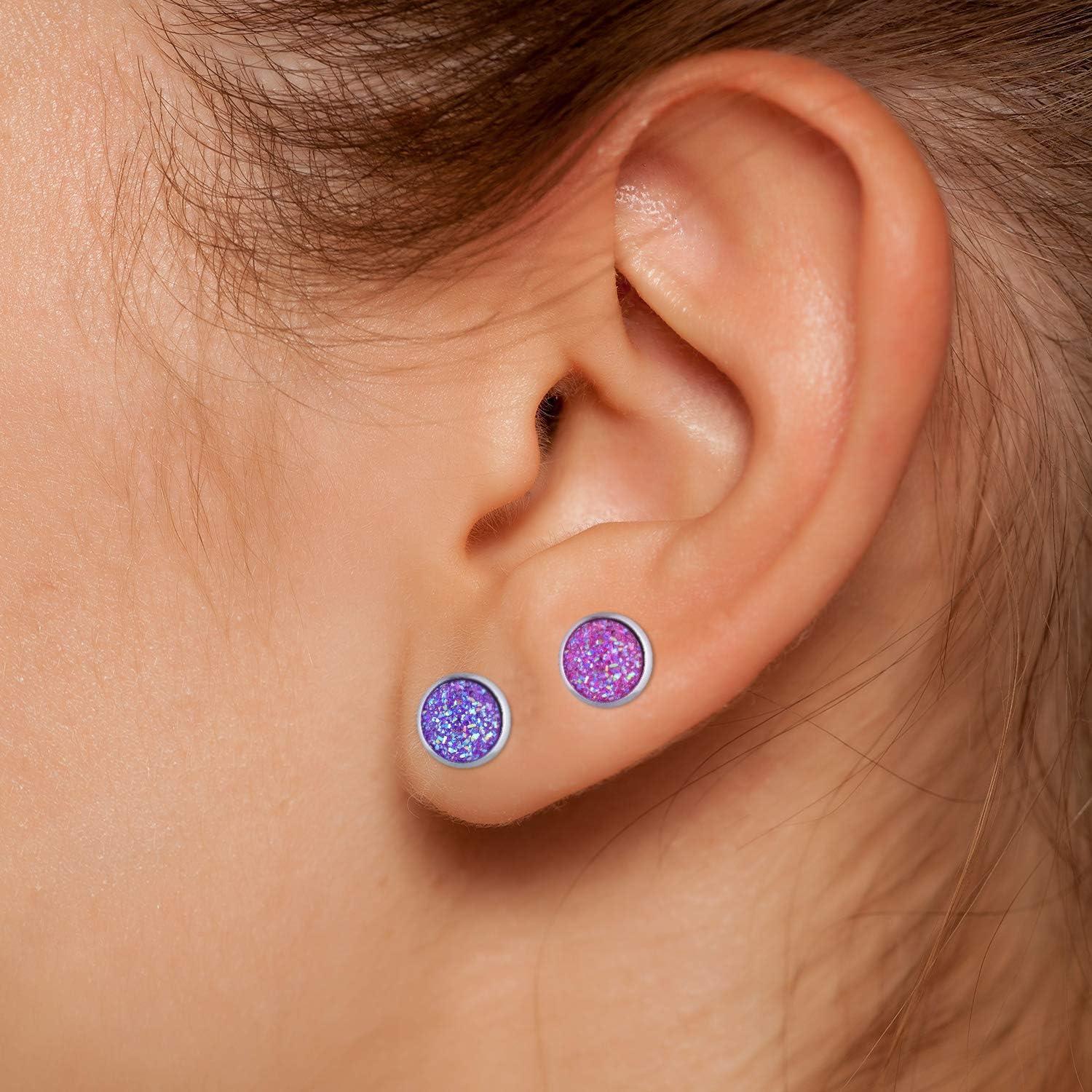 Kit de Aretes de Stud Hicarer 300 Piezas 12 mm Acero Inoxidable