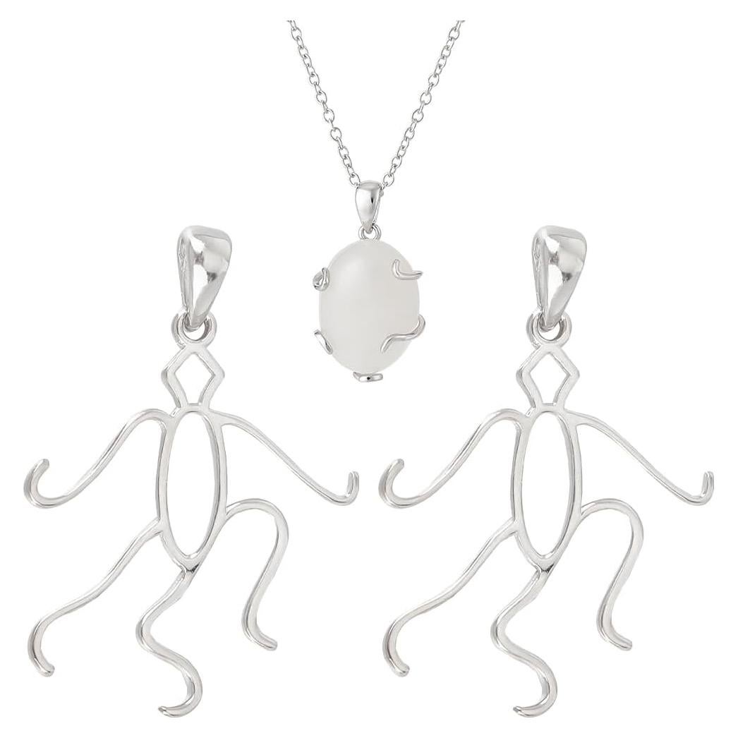 Colgante Vacío 5 Garras Prong BENECREAT Plata Esterlina 925