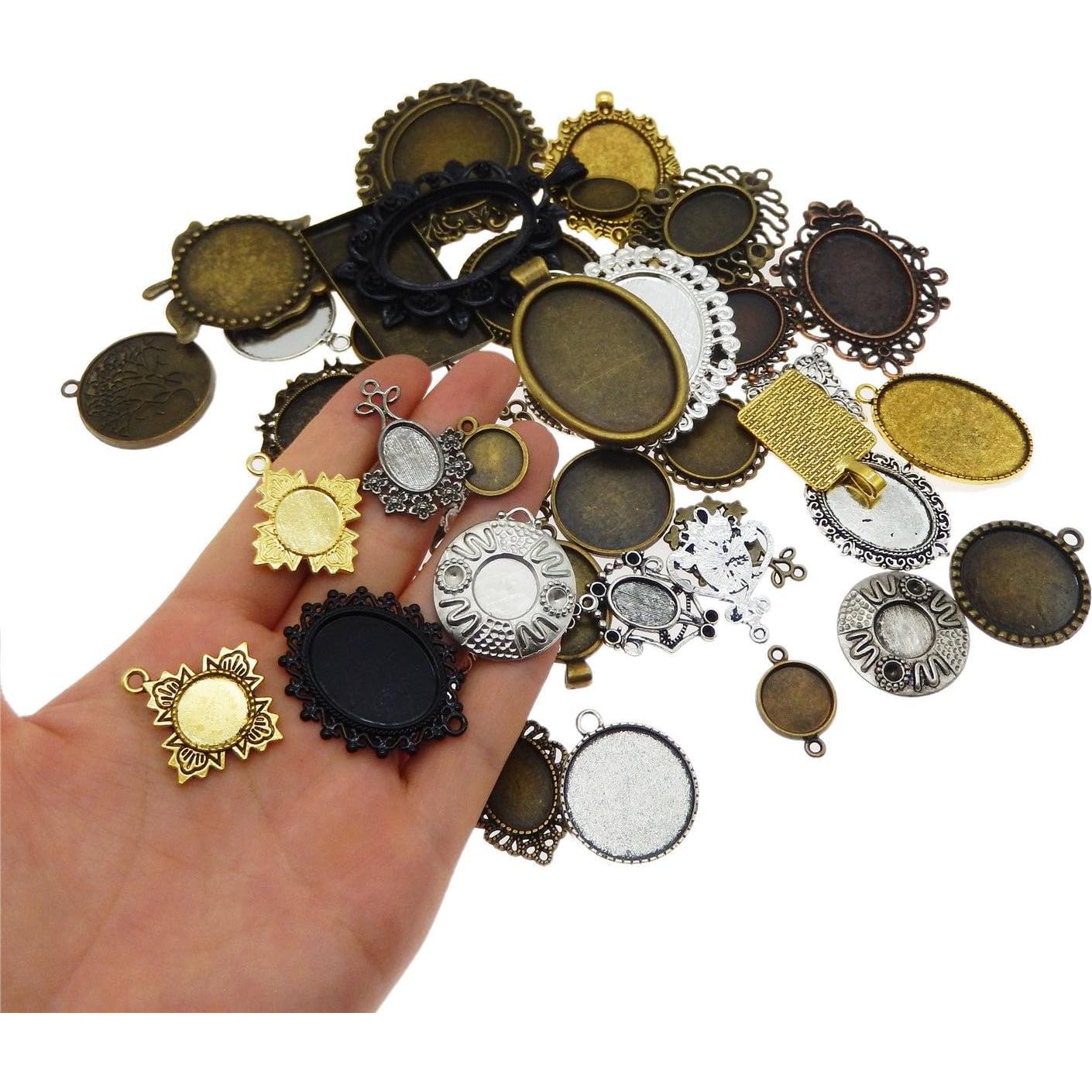 Bandejas de Pendientes Julie Wang 40PCS Bronce y Plata