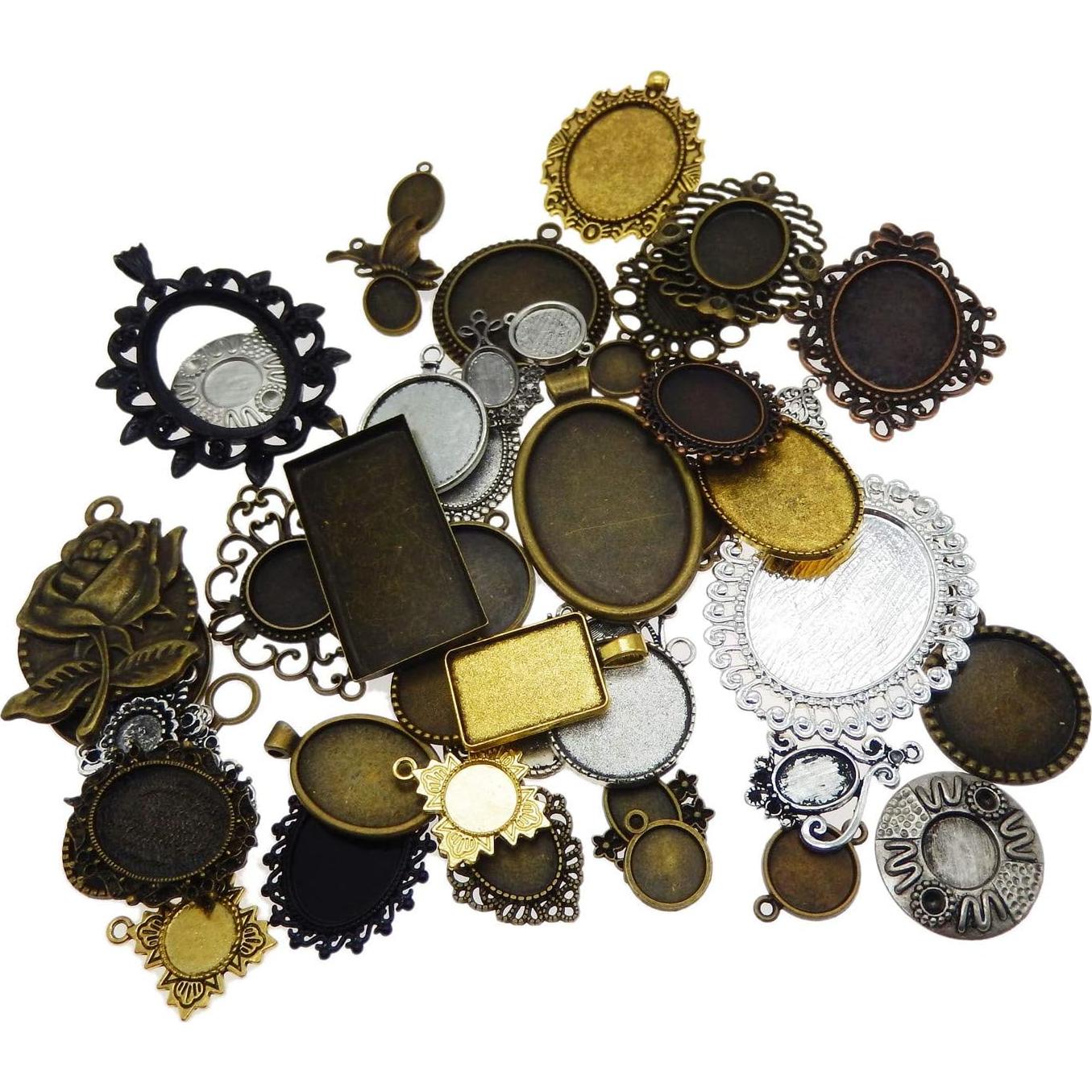 Bandejas de Pendientes Julie Wang 40PCS Bronce y Plata