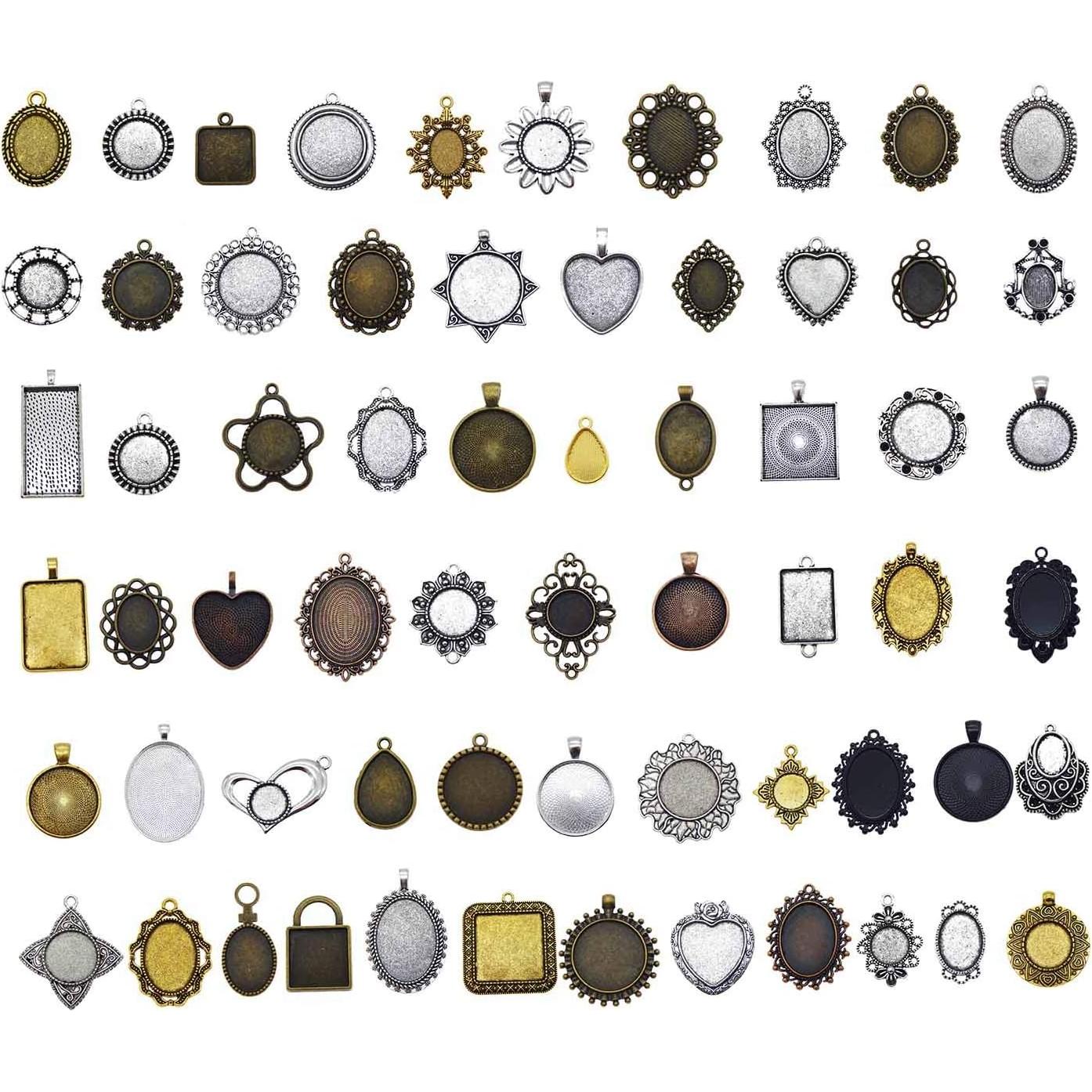 Bandejas de Pendientes Julie Wang 40PCS Bronce y Plata