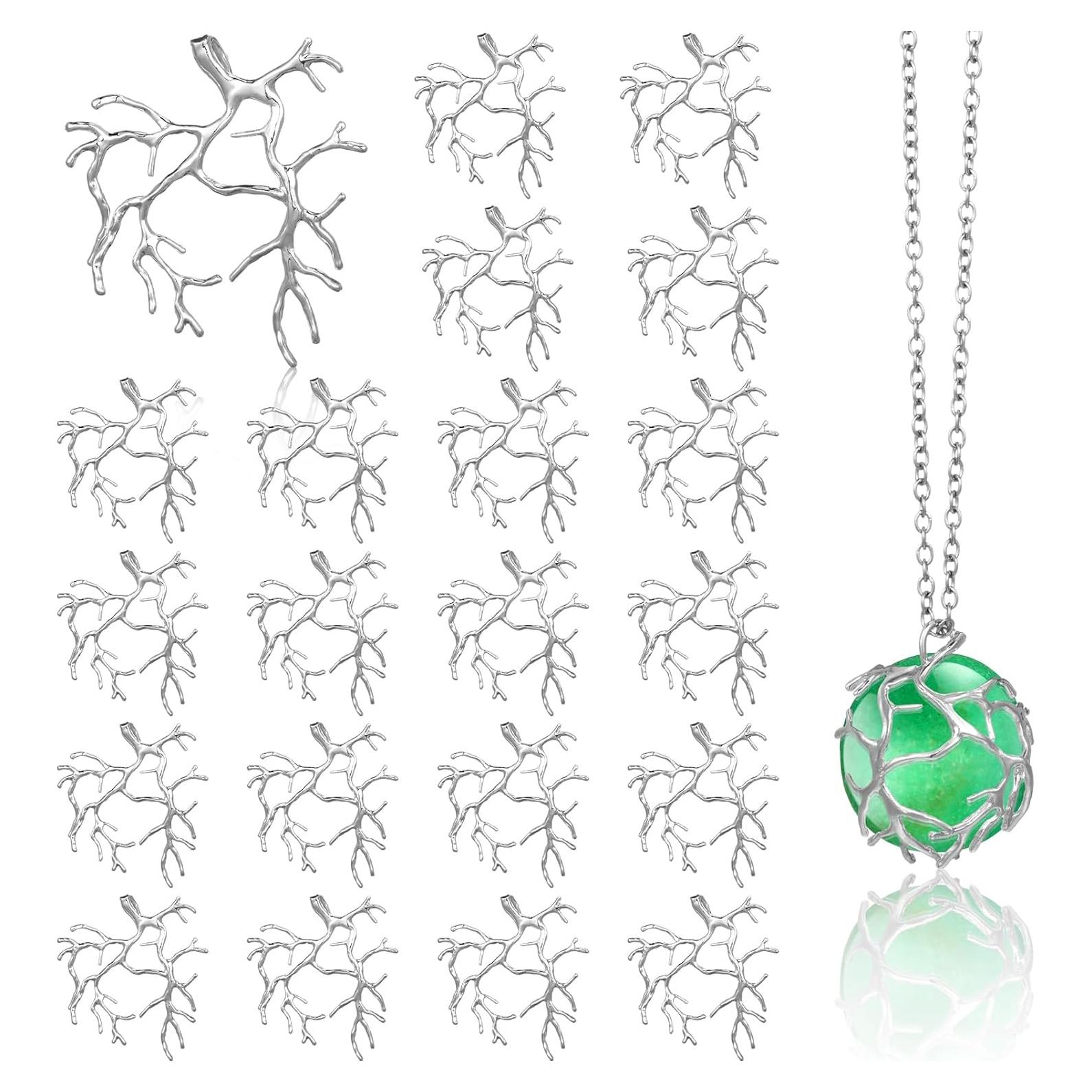 Hicarer 20 Pcs Colgantes Rama Metal para Joyería DIY