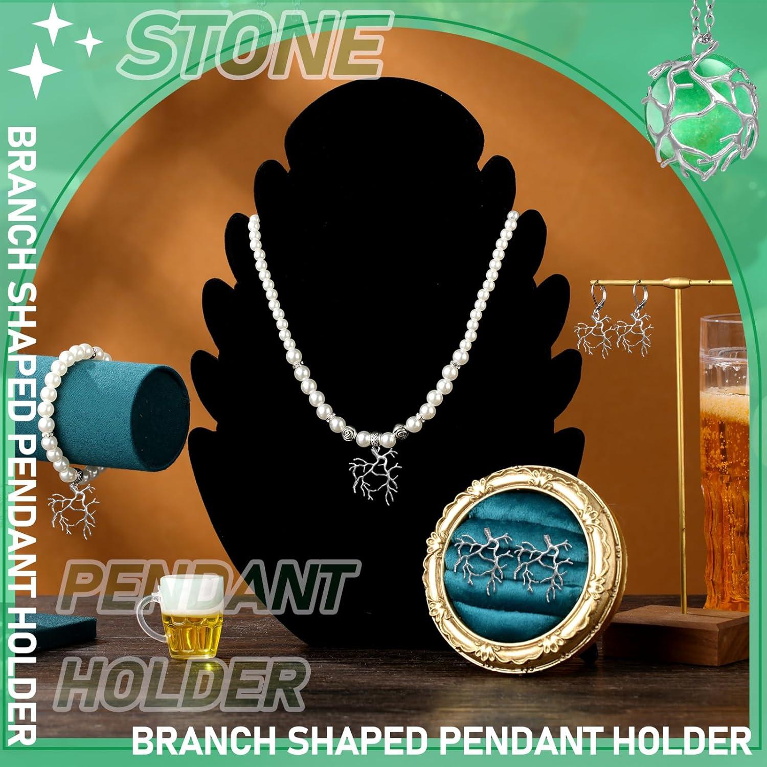 Hicarer 20 Pcs Colgantes Rama Metal para Joyería DIY