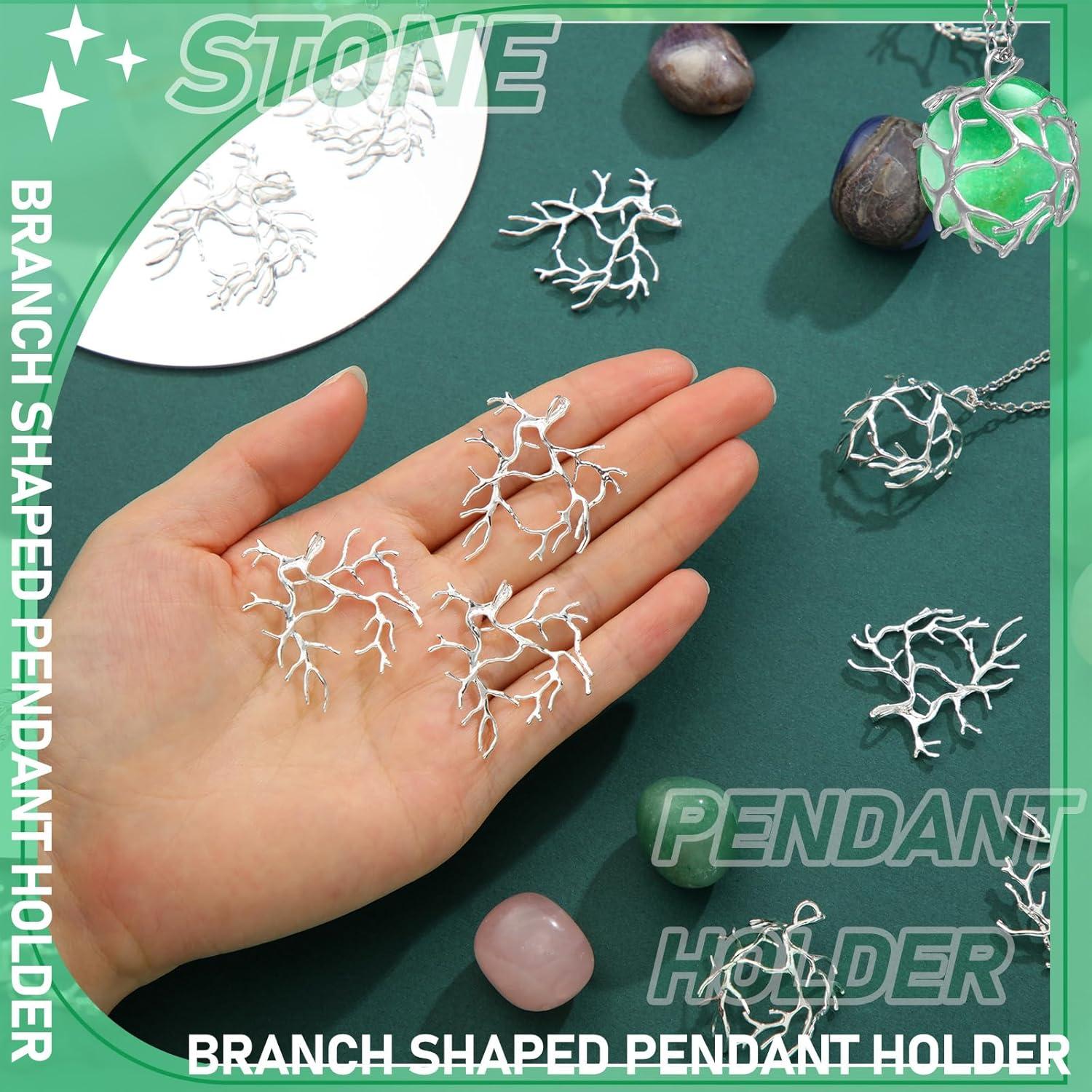 Hicarer 20 Pcs Colgantes Rama Metal para Joyería DIY