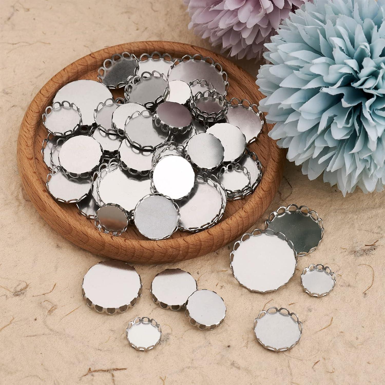 150 Tazas de Bezel Redondas Acero Inoxidable Craftdady 10-20mm