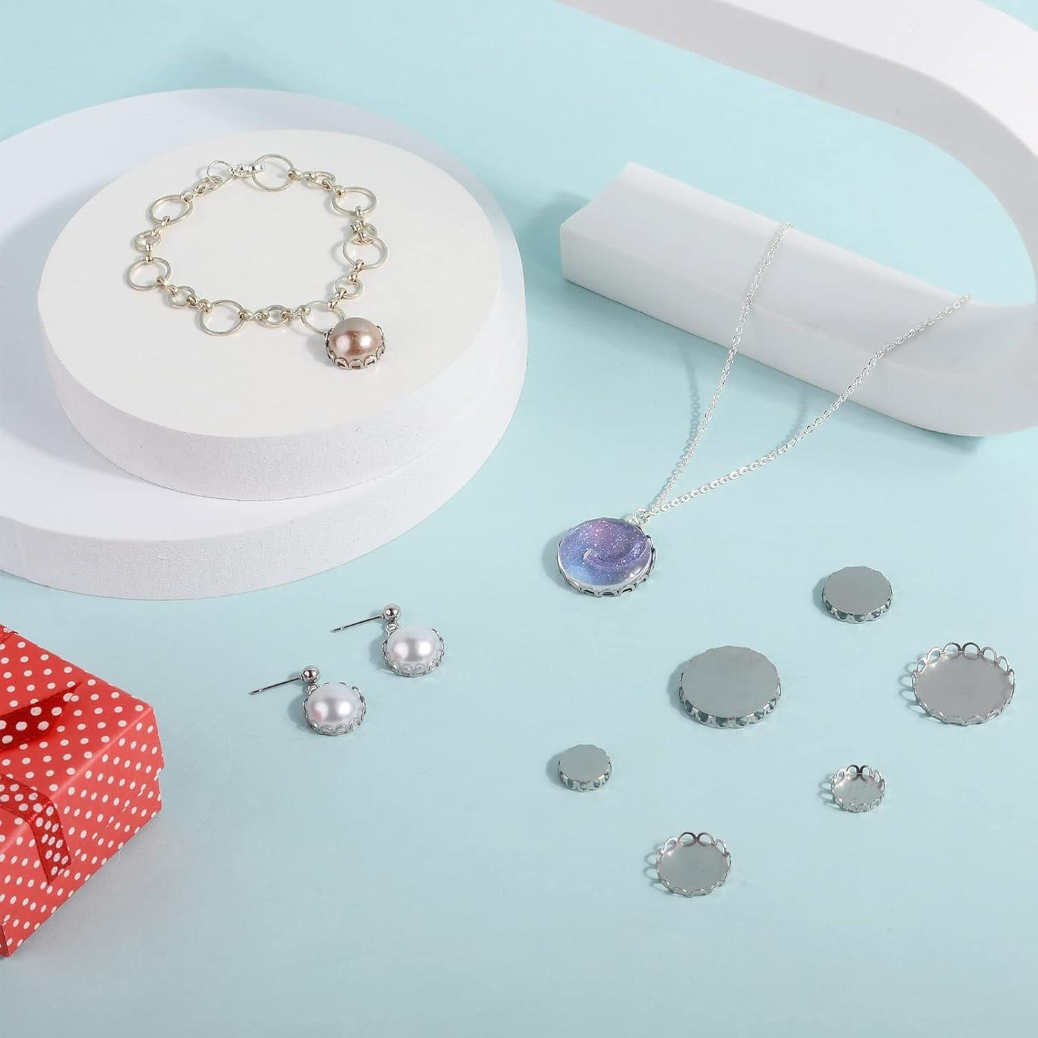 150 Tazas de Bezel Redondas Acero Inoxidable Craftdady 10-20mm