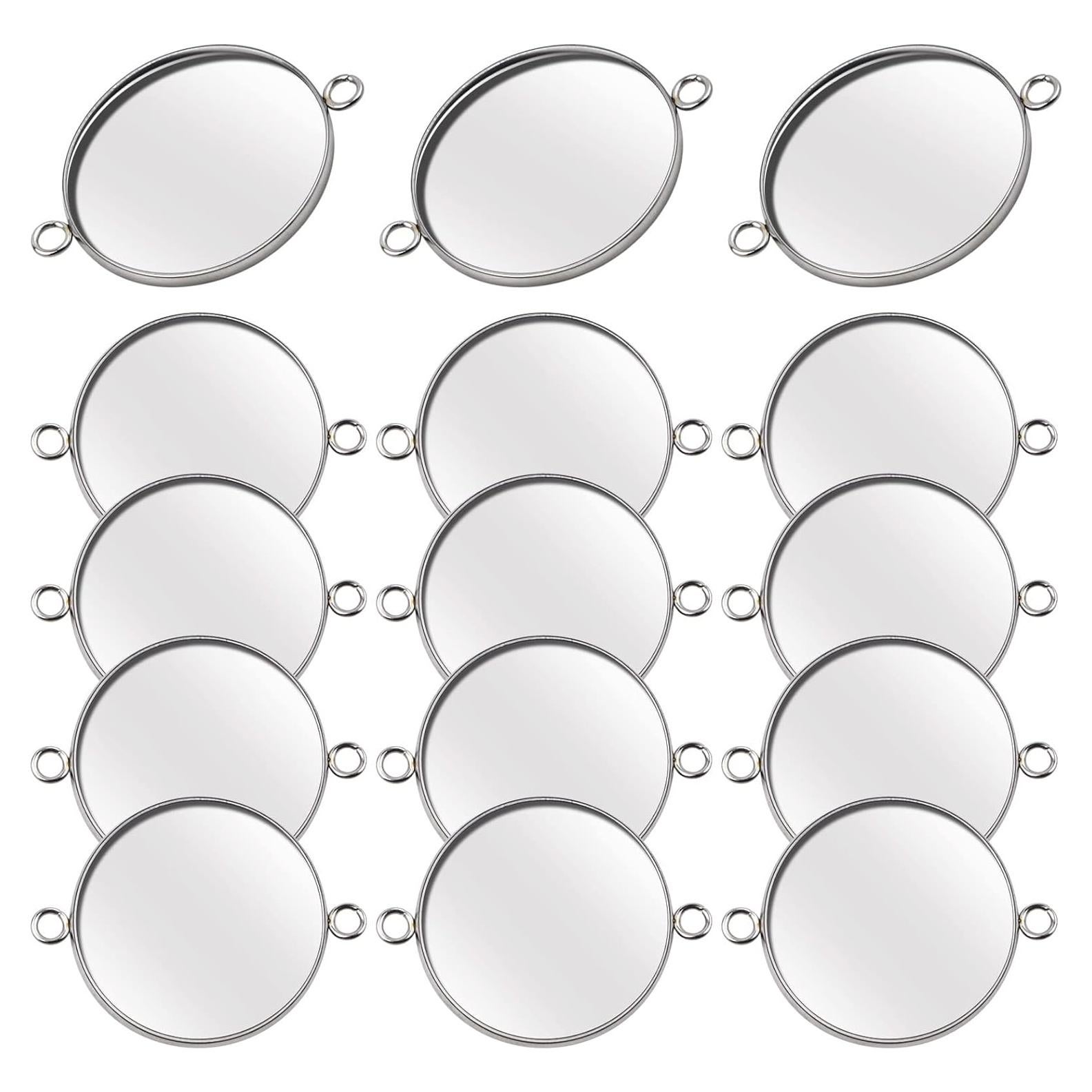 20 Bandejas de Colgante Redondas KMOSPAD 25 mm Acero Inoxidable