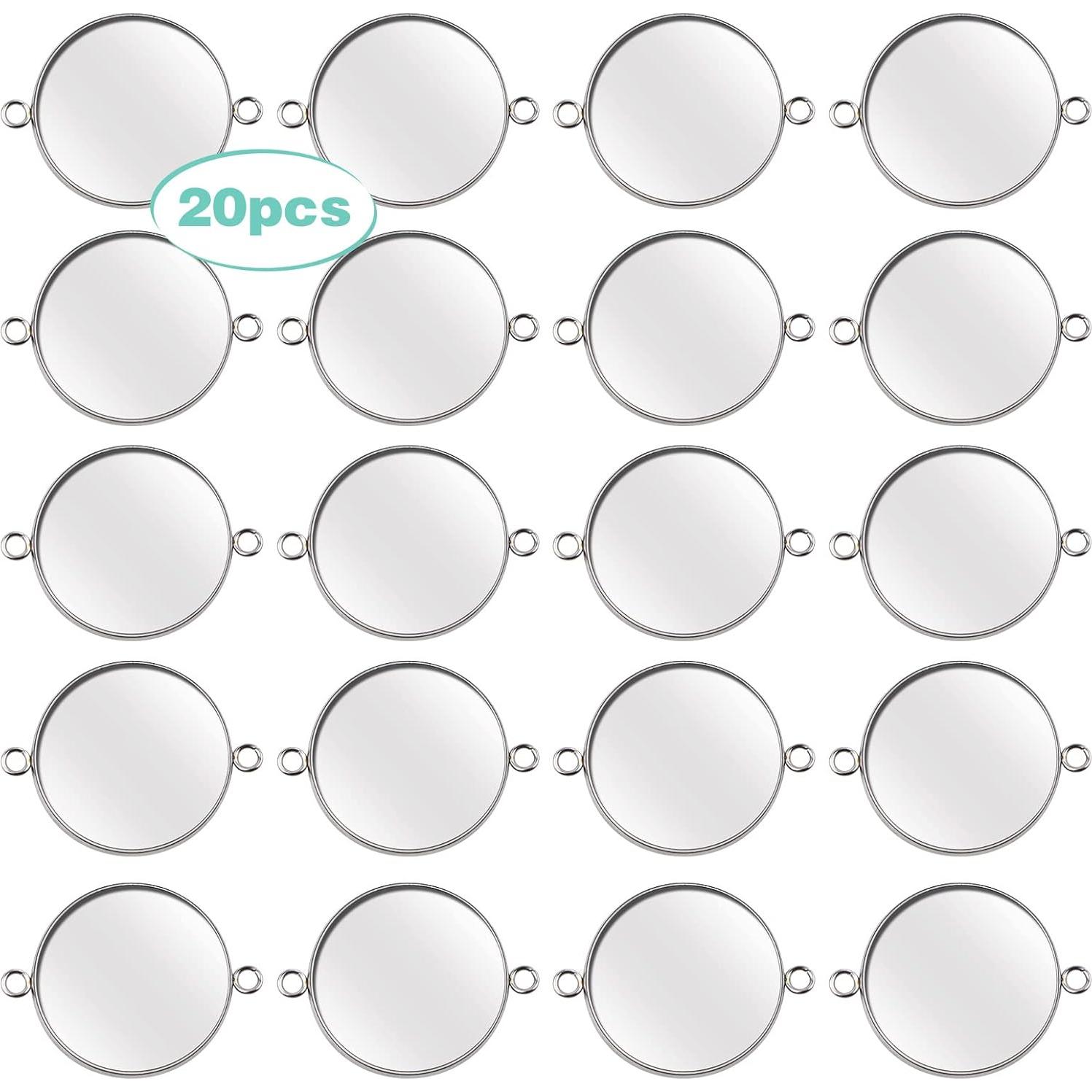 20 Bandejas de Colgante Redondas KMOSPAD 25 mm Acero Inoxidable