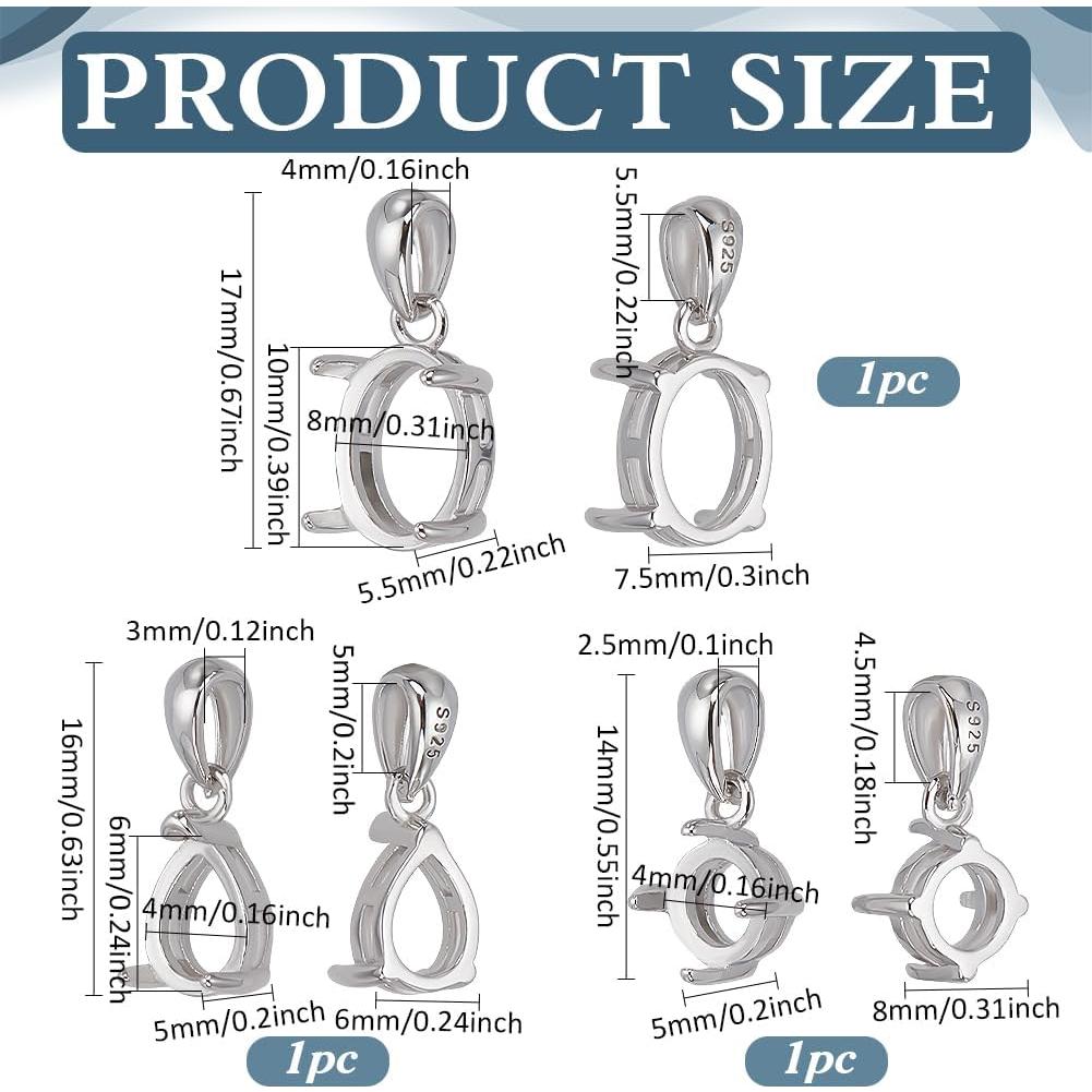 Colgantes en Blanco PH PandaHall Plata Esterlina 925 3 Estilos