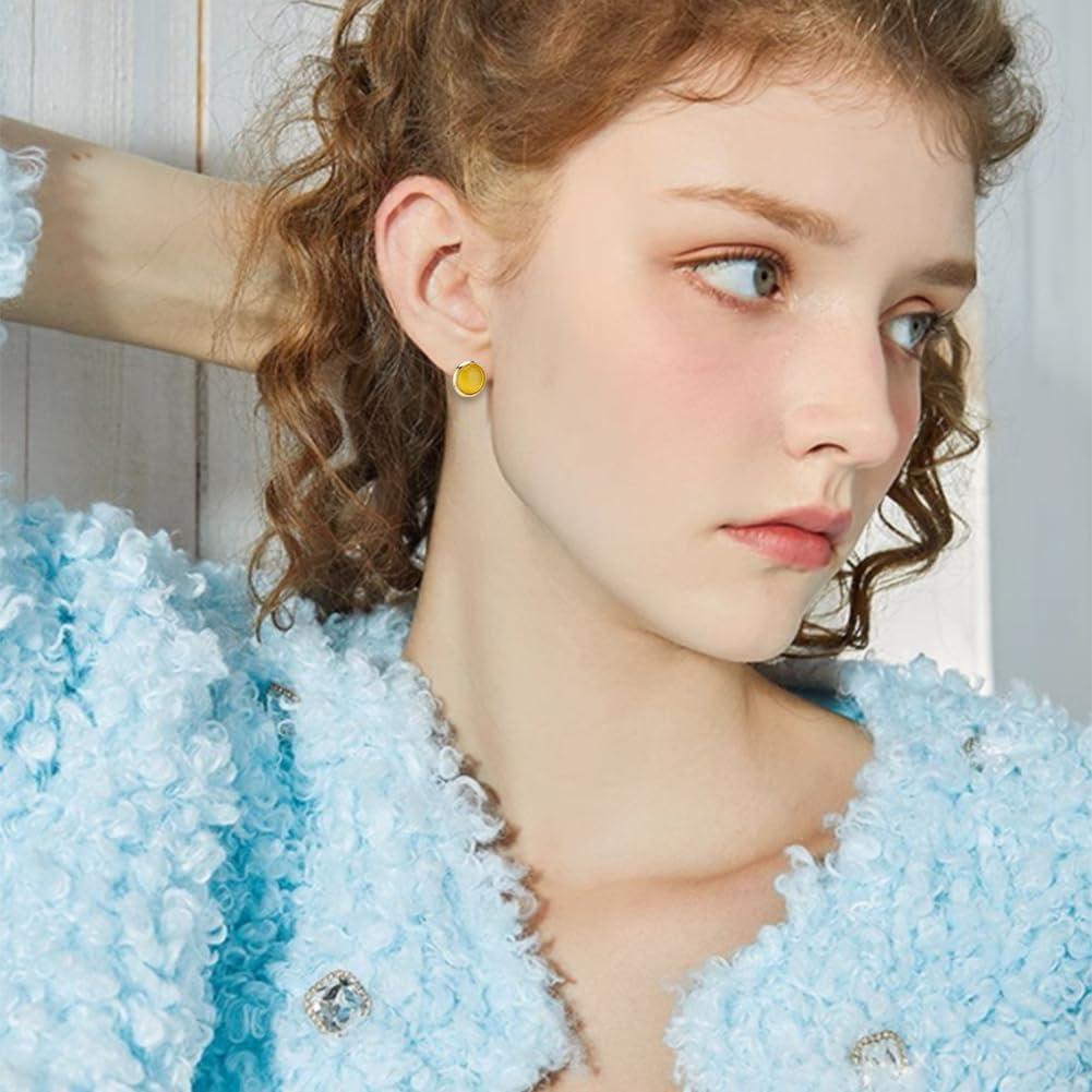 Beebeecraft 60 Piezas Configuraciones Aretes 8mm Oro 18K Plata 925