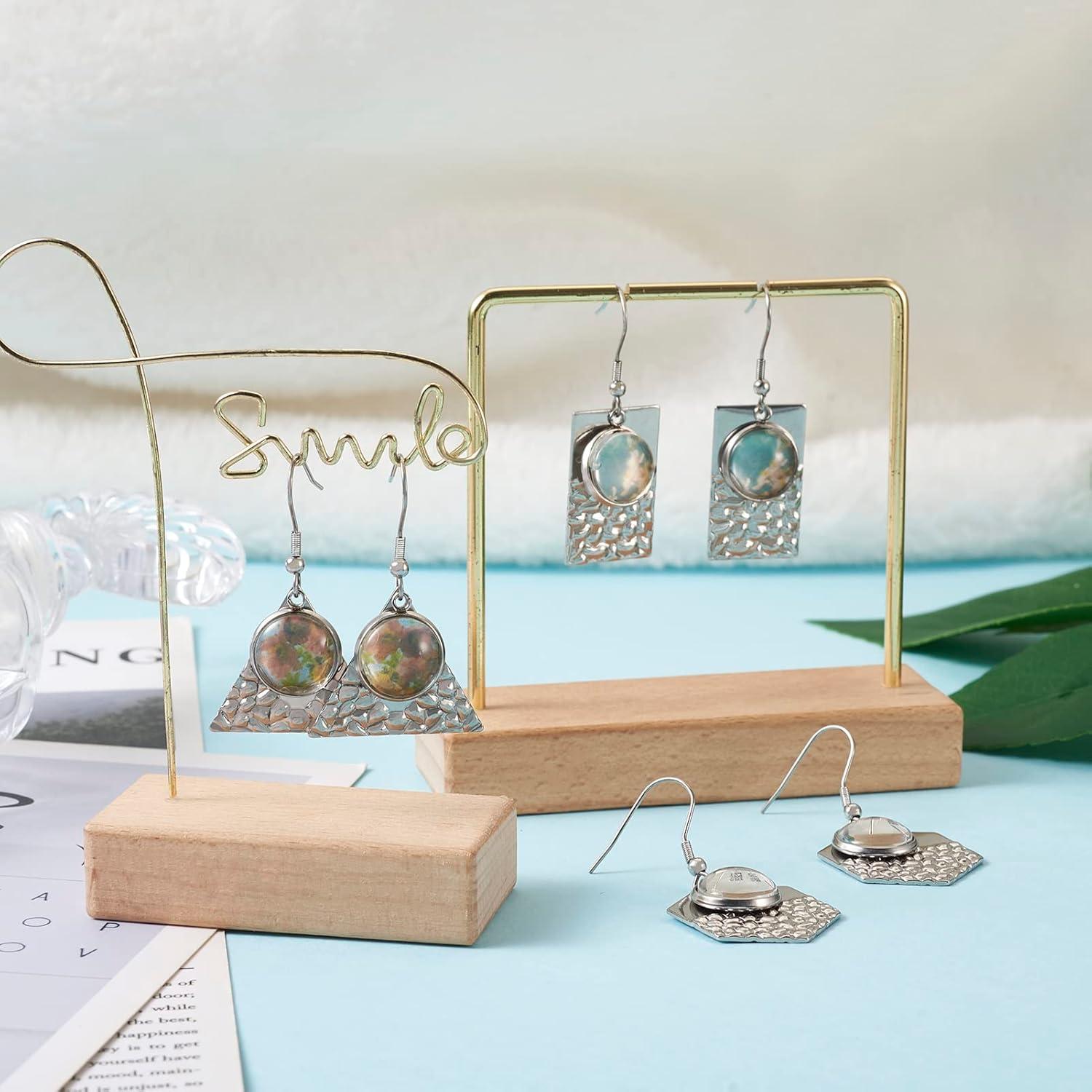 Bandejas de Aretes FASHEWELRY 24 Pcs Acero Inoxidable DIY