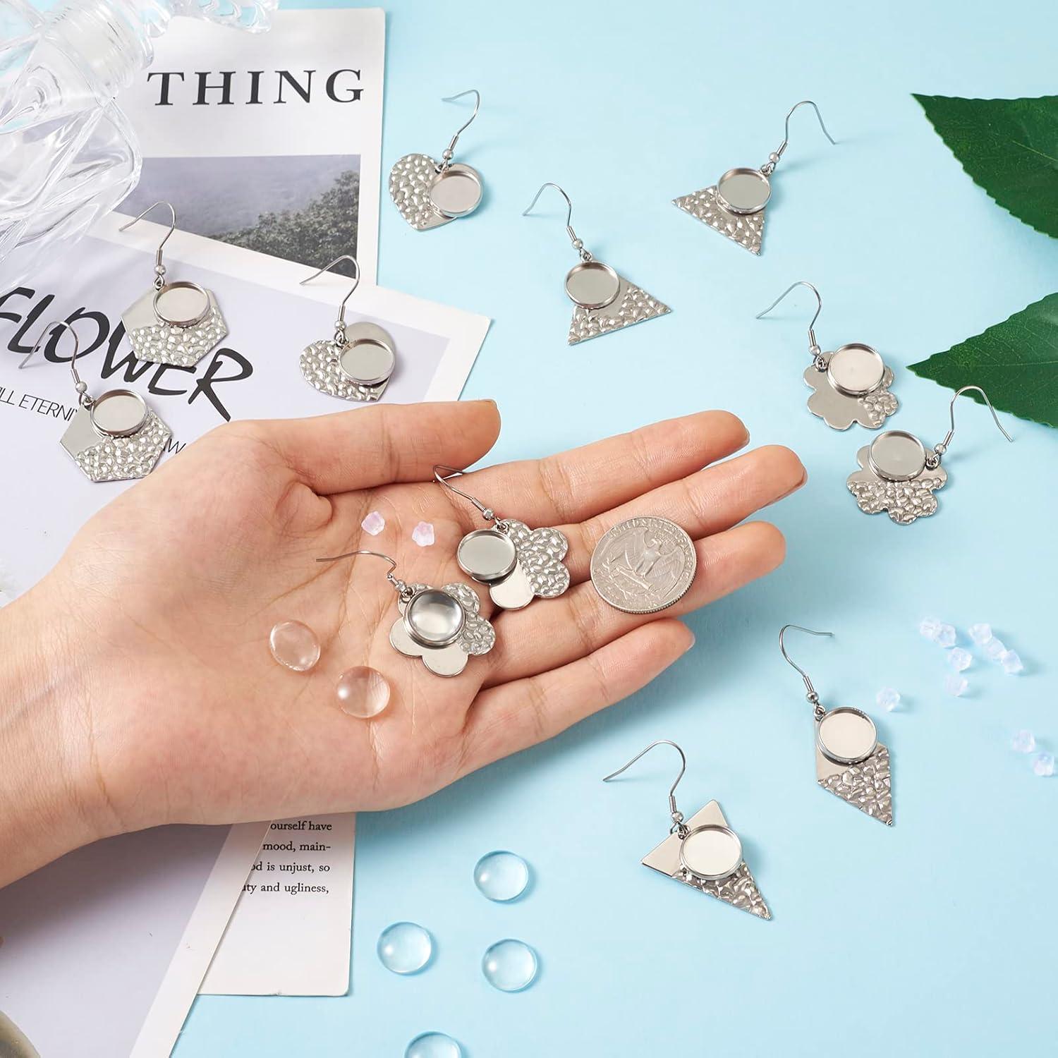 Bandejas de Aretes FASHEWELRY 24 Pcs Acero Inoxidable DIY