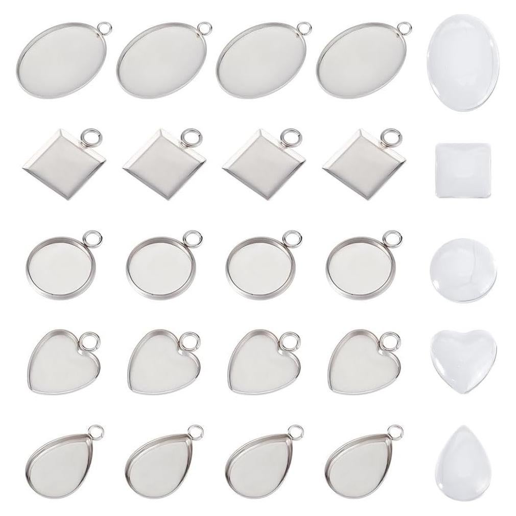 Soportes para Colgantes UNICRAFTALE 30 Sets Acero Inoxidable