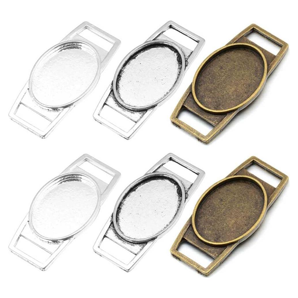 30 Conectores de Pendientes Ovalados Teensery en Blanco