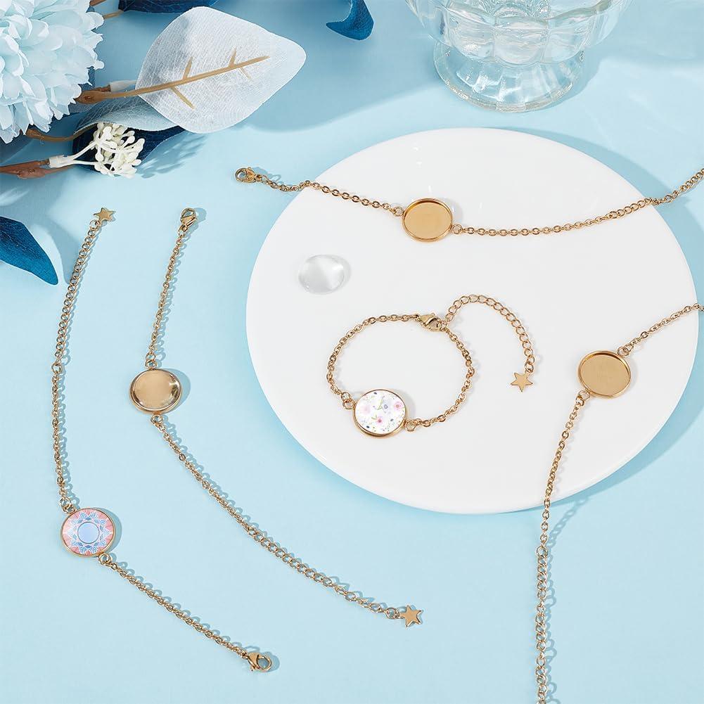 Pulseras de Acero Inoxidable UNICRAFTALE 6 Pcs Ajustables 14.4cm