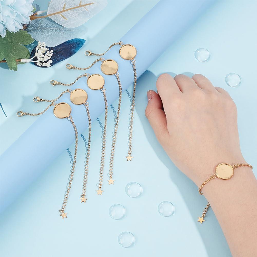 Pulseras de Acero Inoxidable UNICRAFTALE 6 Pcs Ajustables 14.4cm