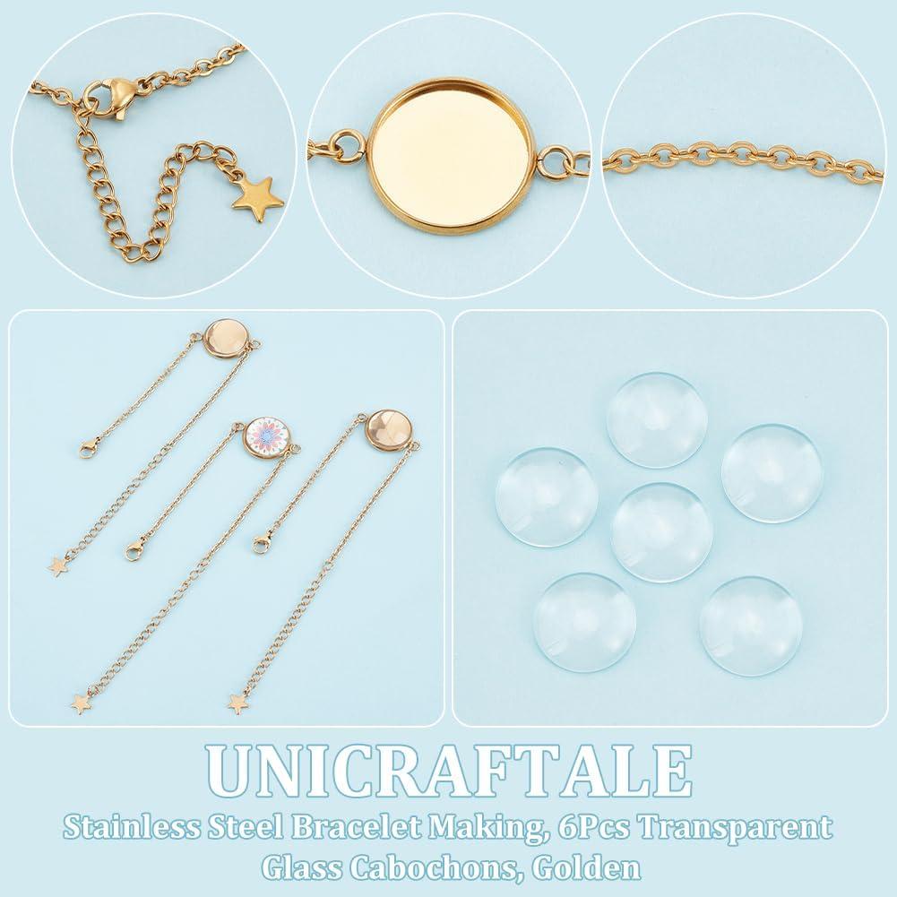 Pulseras de Acero Inoxidable UNICRAFTALE 6 Pcs Ajustables 14.4cm