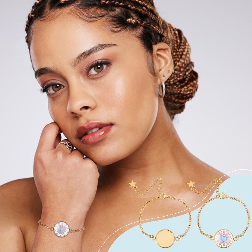 Pulseras de Acero Inoxidable UNICRAFTALE 6 Pcs Ajustables 14.4cm