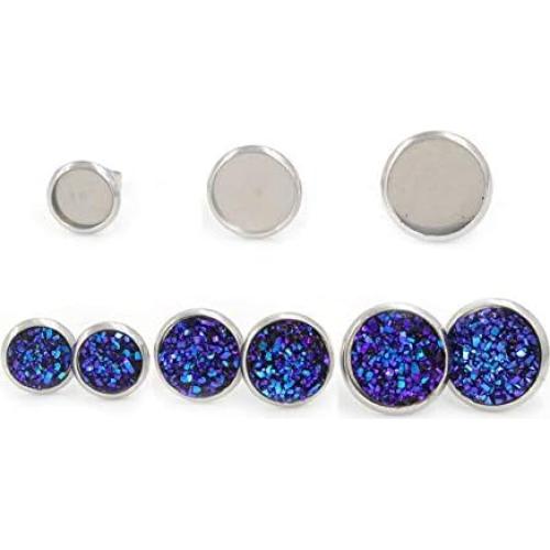 40 Piezas de Pendientes de Acero Inoxidable 8mm DIY iloveDIYbeads