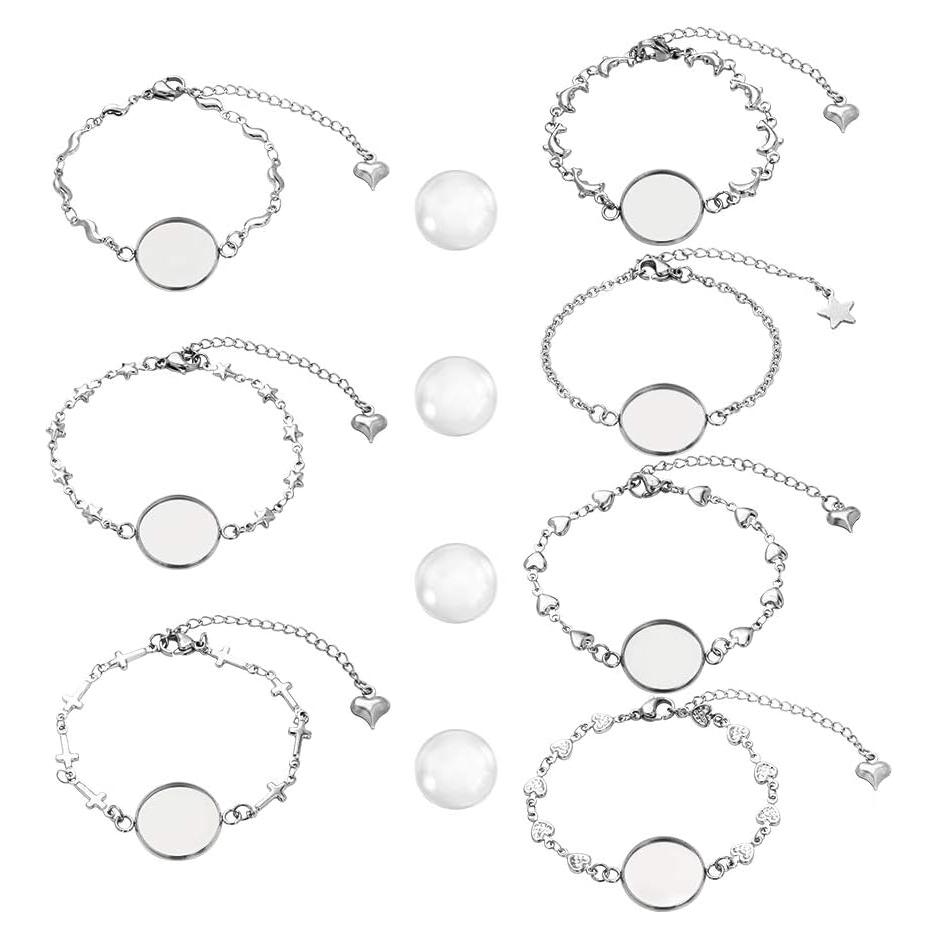 Kit de Pulseras DIY PH PandaHall 28 Piezas Acero Inoxidable