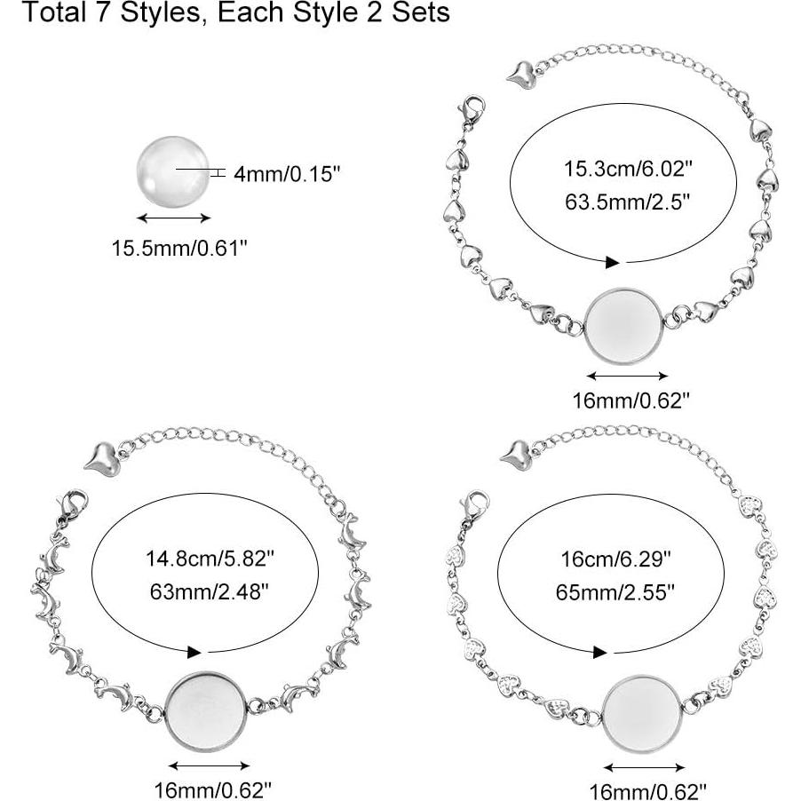 Kit de Pulseras DIY PH PandaHall 28 Piezas Acero Inoxidable
