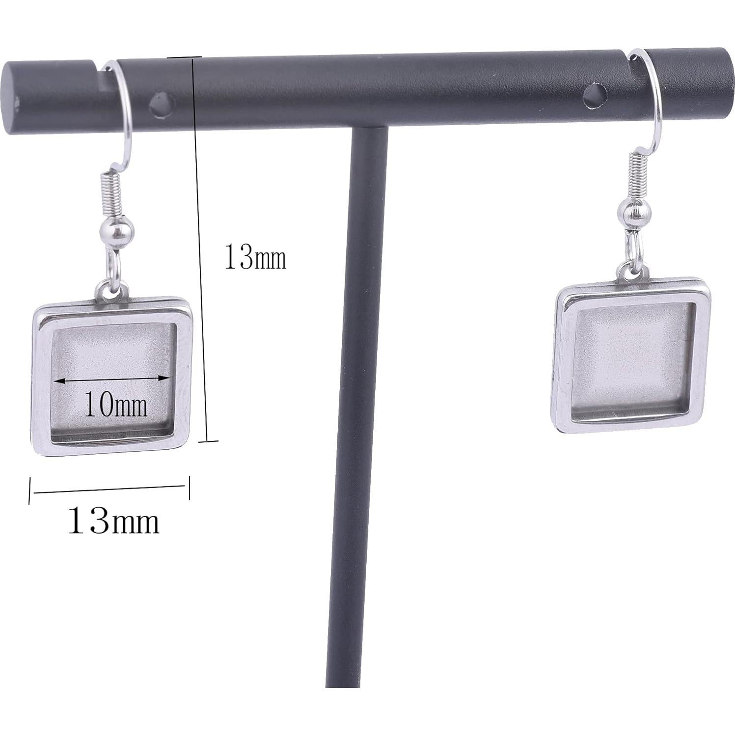 20 Piezas Pendientes Colgantes Acero Inoxidable 10mm Reidgaller