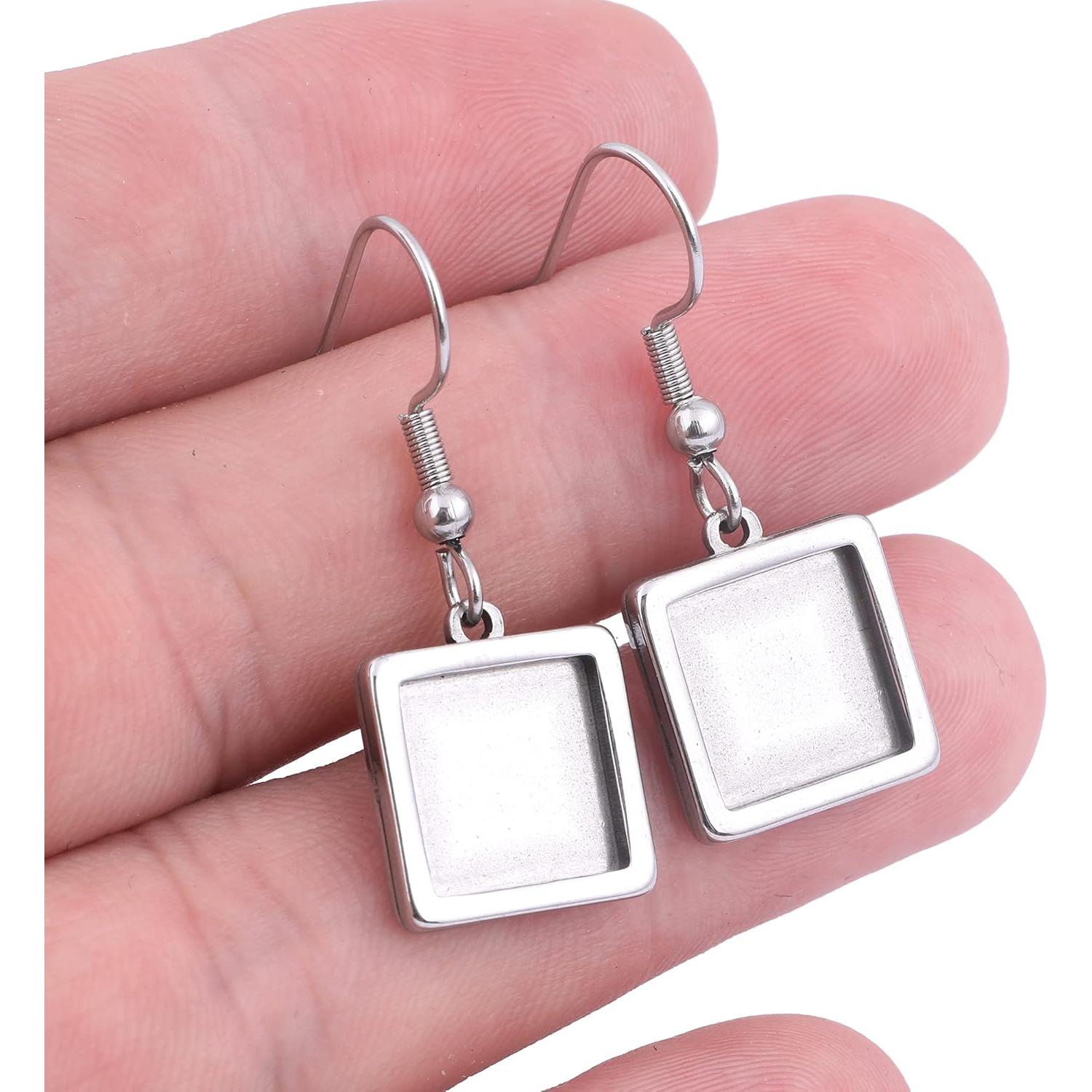 20 Piezas Pendientes Colgantes Acero Inoxidable 10mm Reidgaller