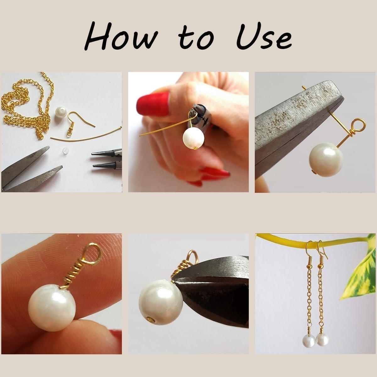 600 Alfileres de Cabeza Plana y Oculares BOYIVI 50 mm Dorado/Plateado