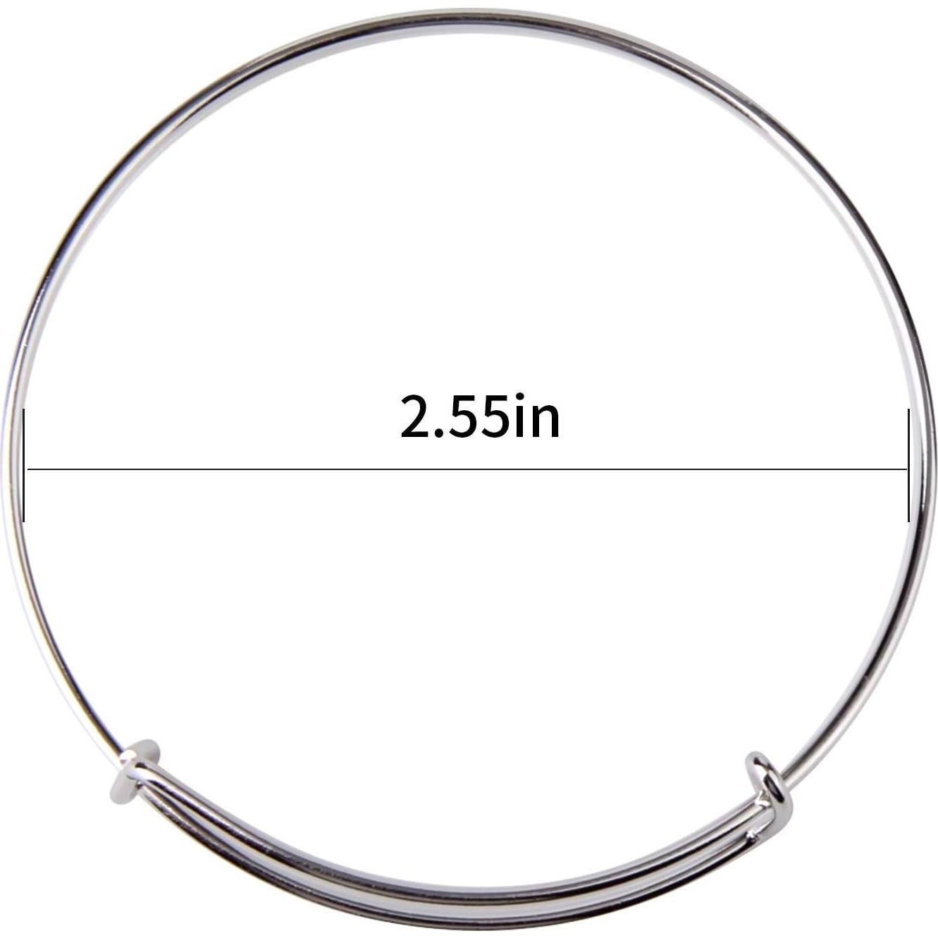 20 Pulseras de Alambre Ajustable Plata para Joyería DIY