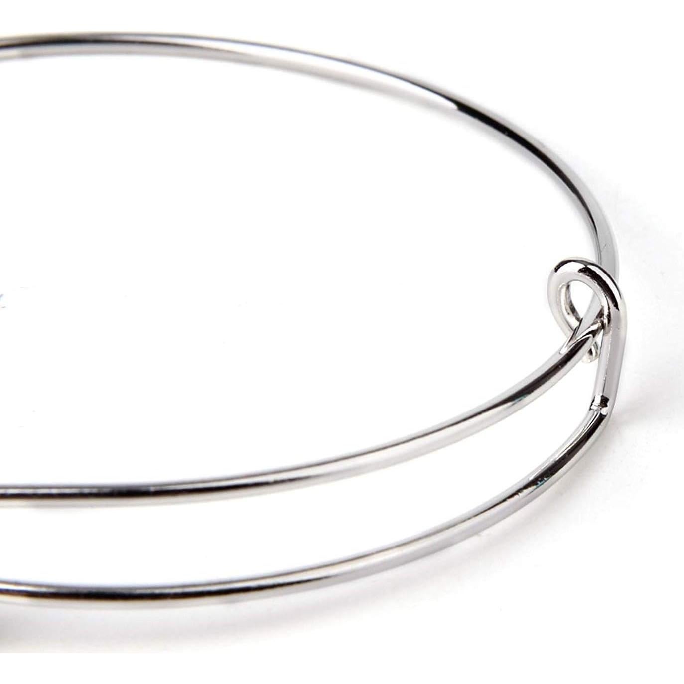 20 Pulseras de Alambre Ajustable Plata para Joyería DIY